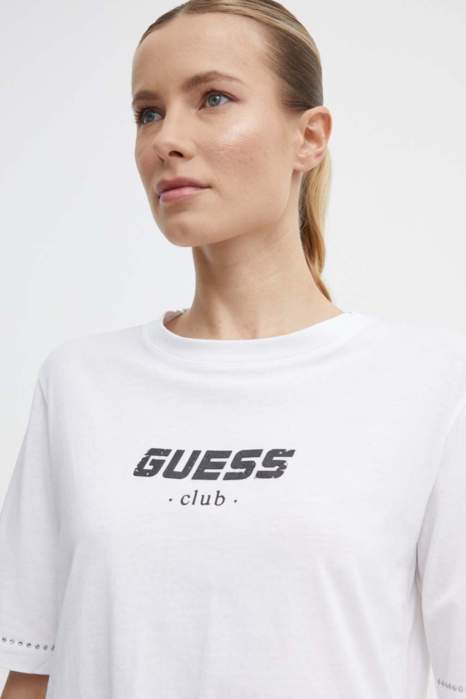 Женская белая футболка Guess V4GI11.JA914;G011