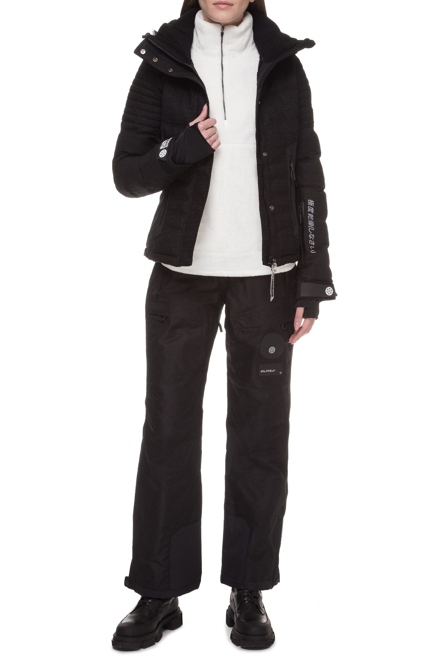 Женская черная лыжная куртка с принтом Luxe Snow SuperDry GS1012SR;G6E