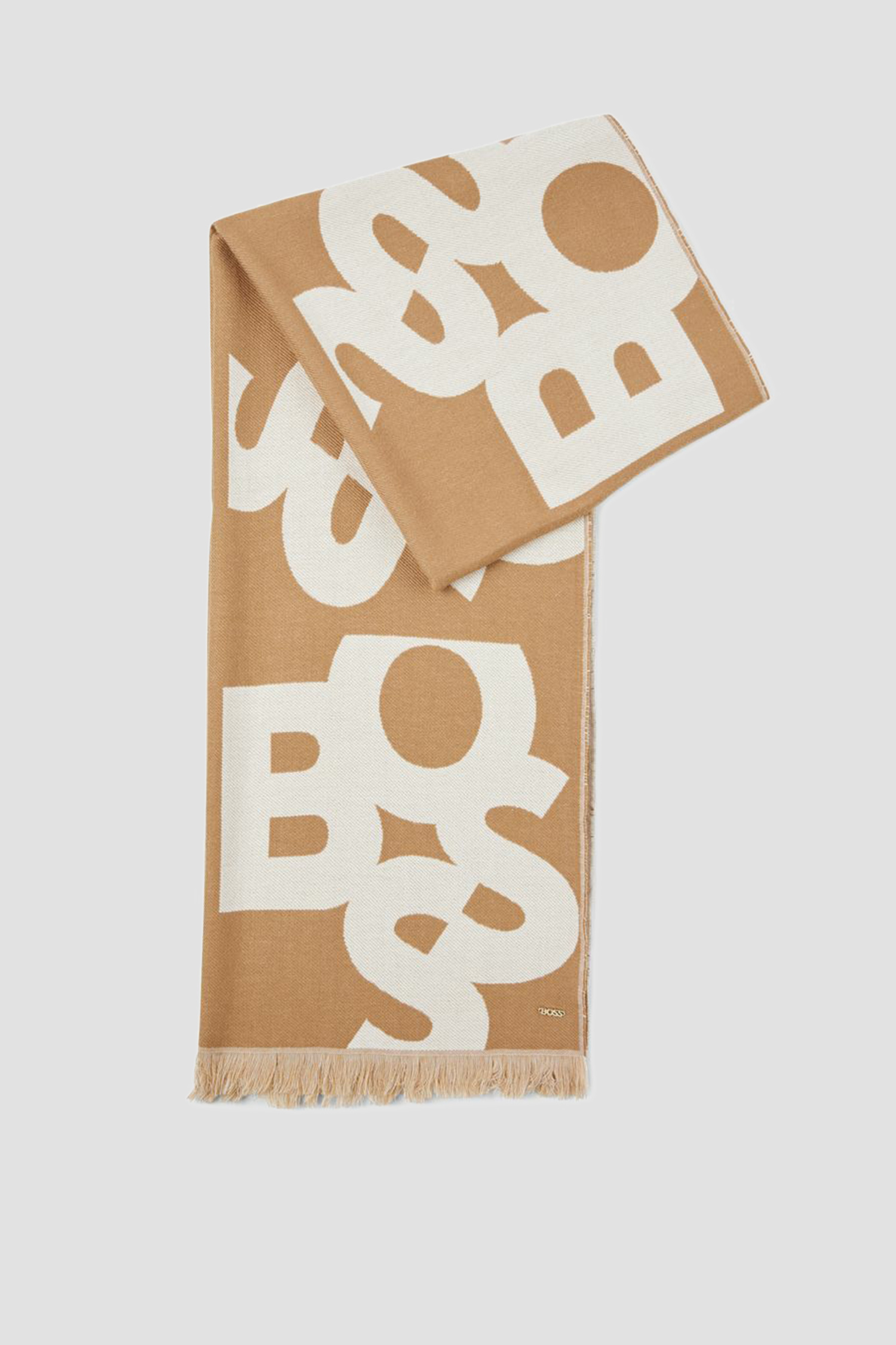 Жіночий бежевий шарф з візерунком BOSS 50476997;960