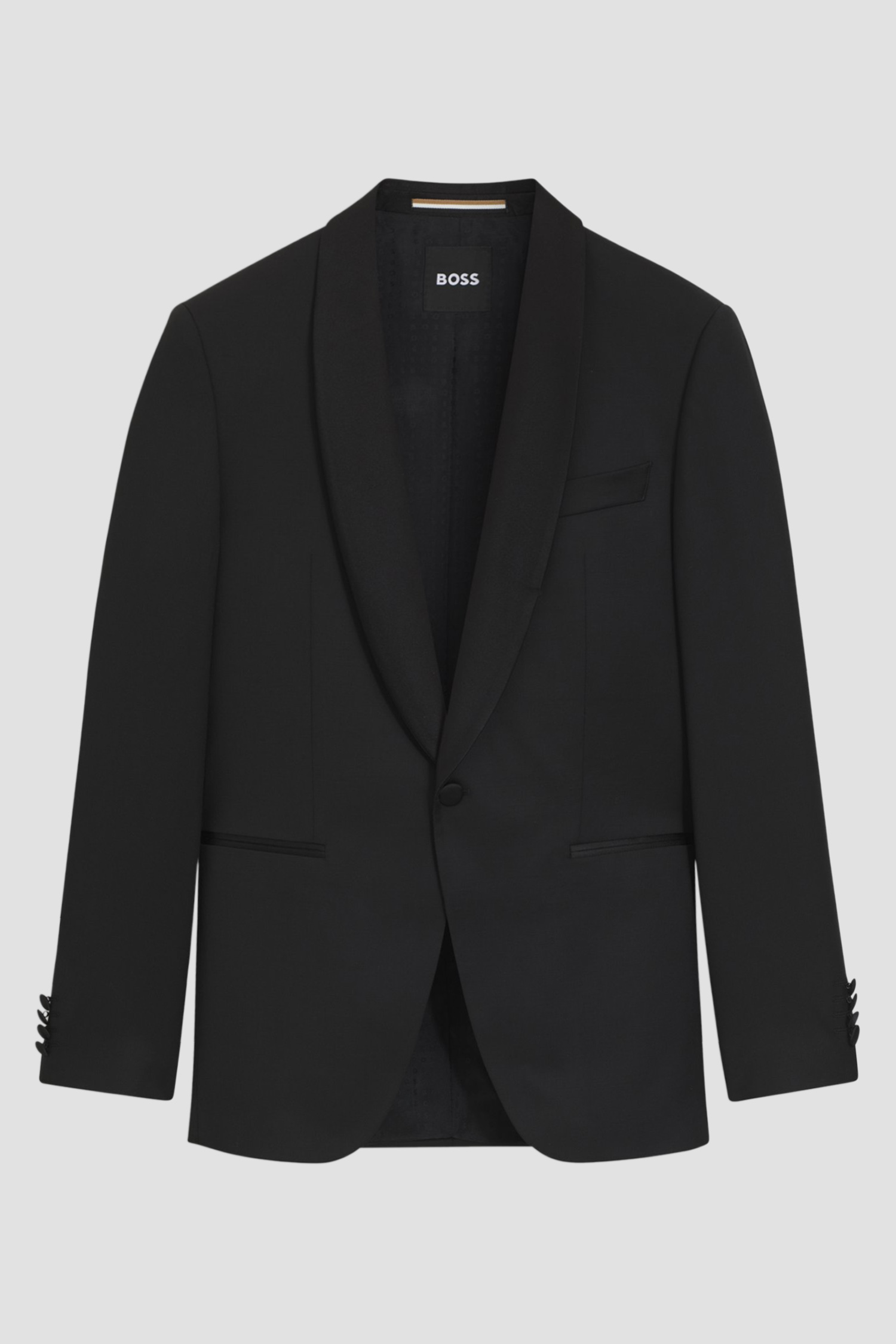 Мужской черный шерстяной пиджак BOSS 50469185;001