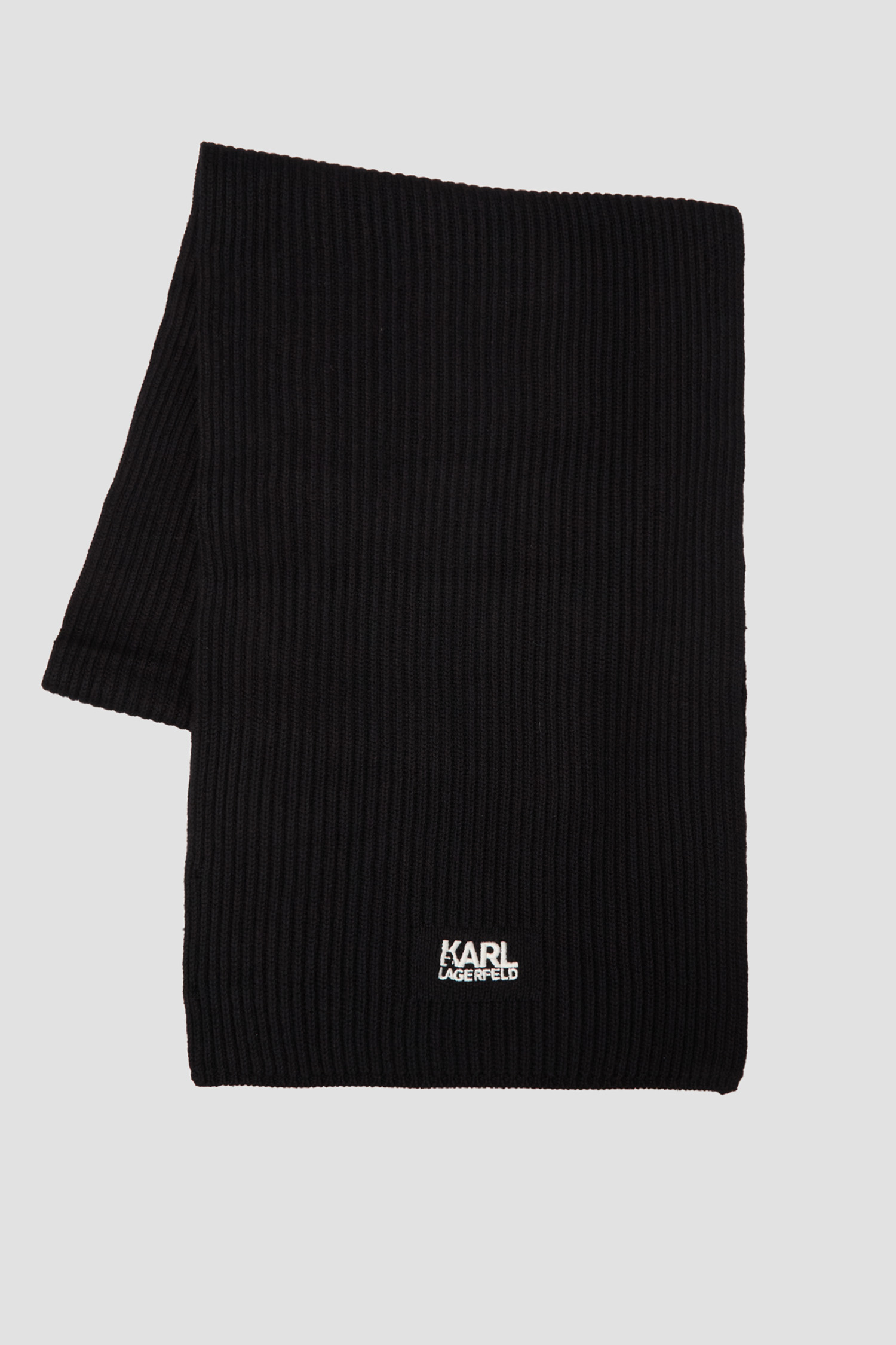 Чоловічий чорний вовняний шарф Karl Lagerfeld 554305.805000;990