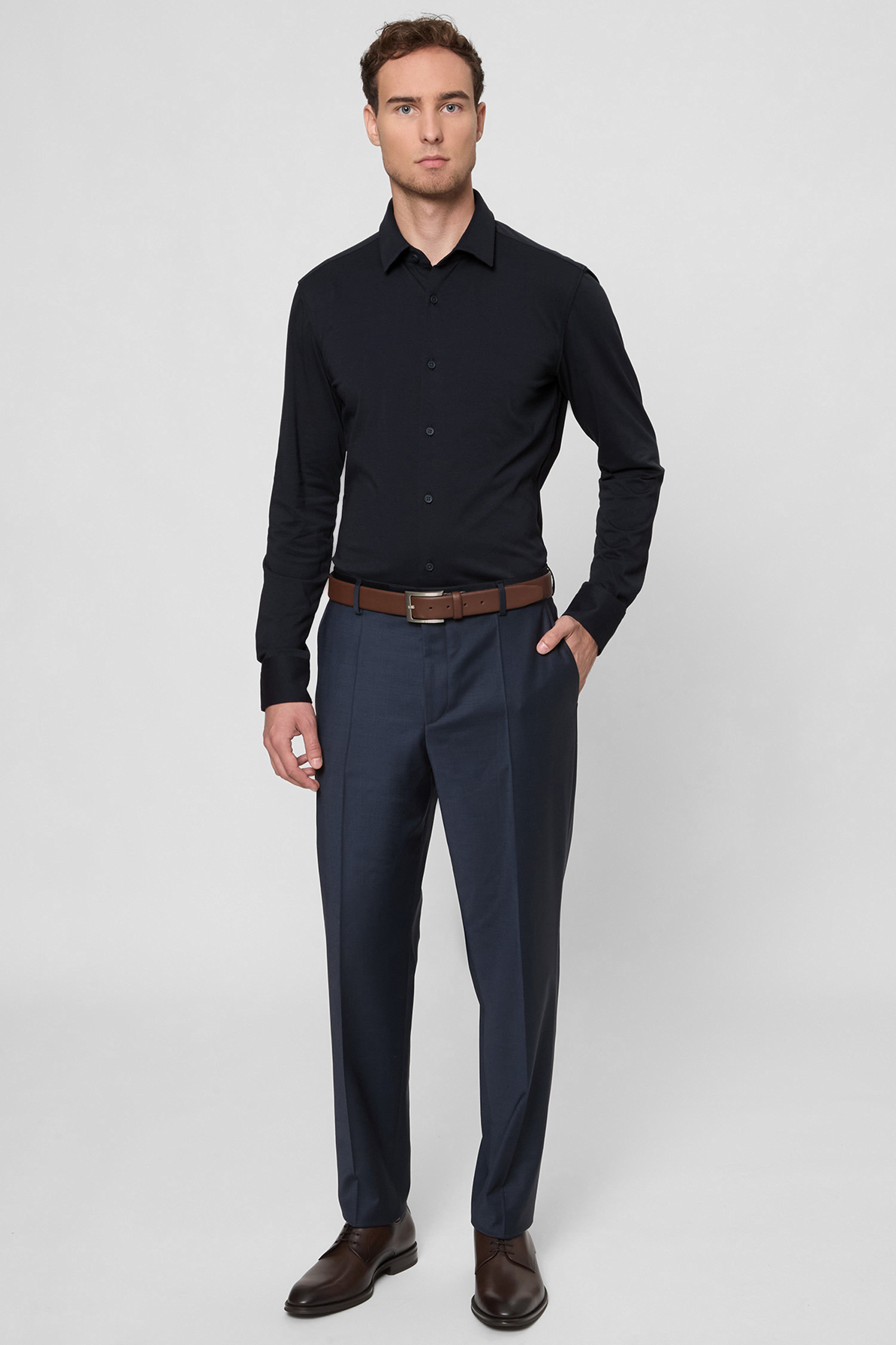 Мужская темно-синяя рубашка BOSS 50474283;404