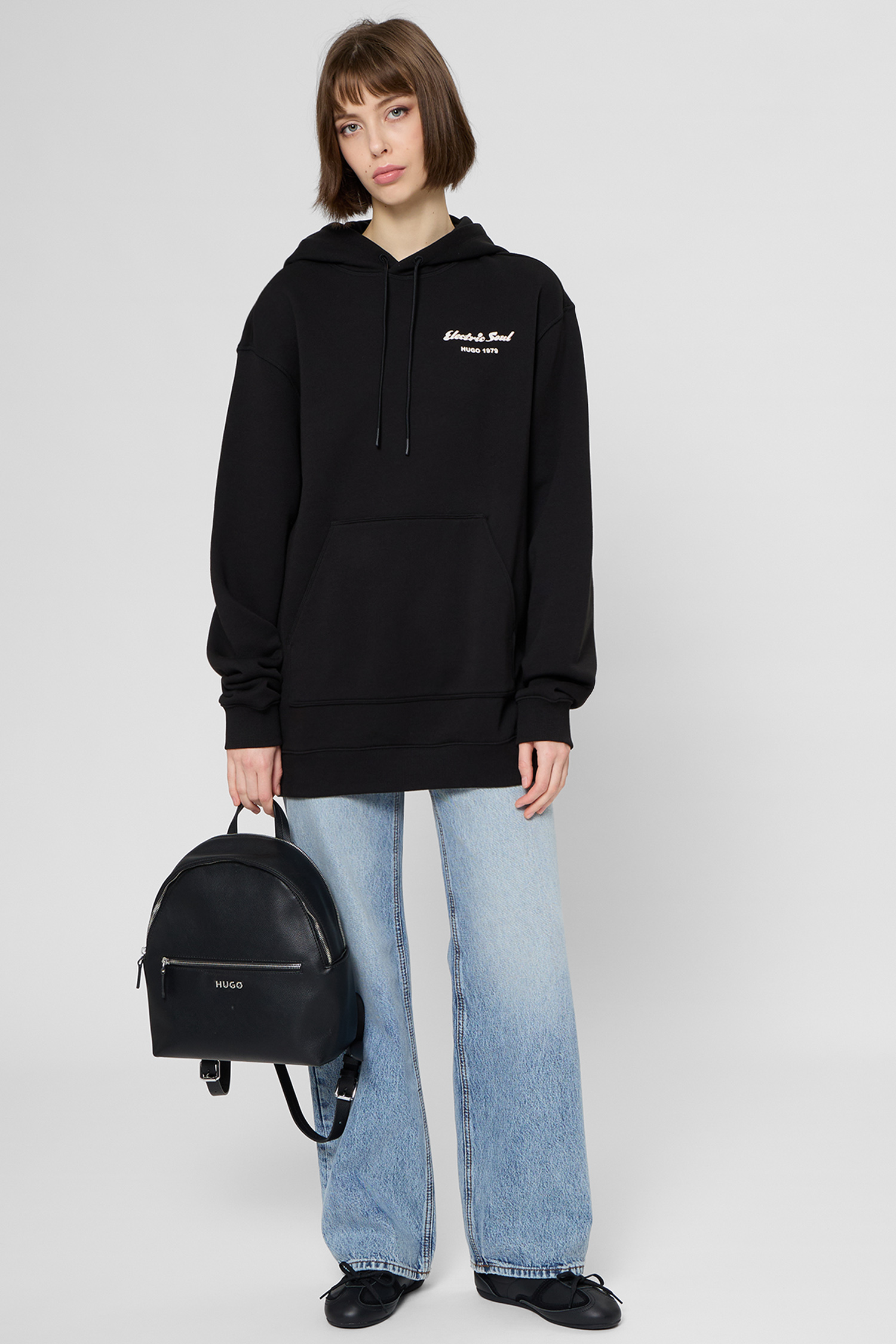 Жіноче чорне худі HUGO 50539141;002