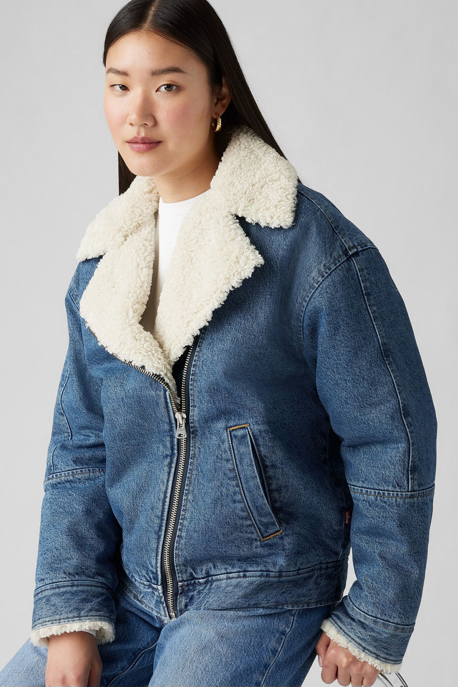 Женская синяя джинсовая косуха Levi’s® A9370;0001