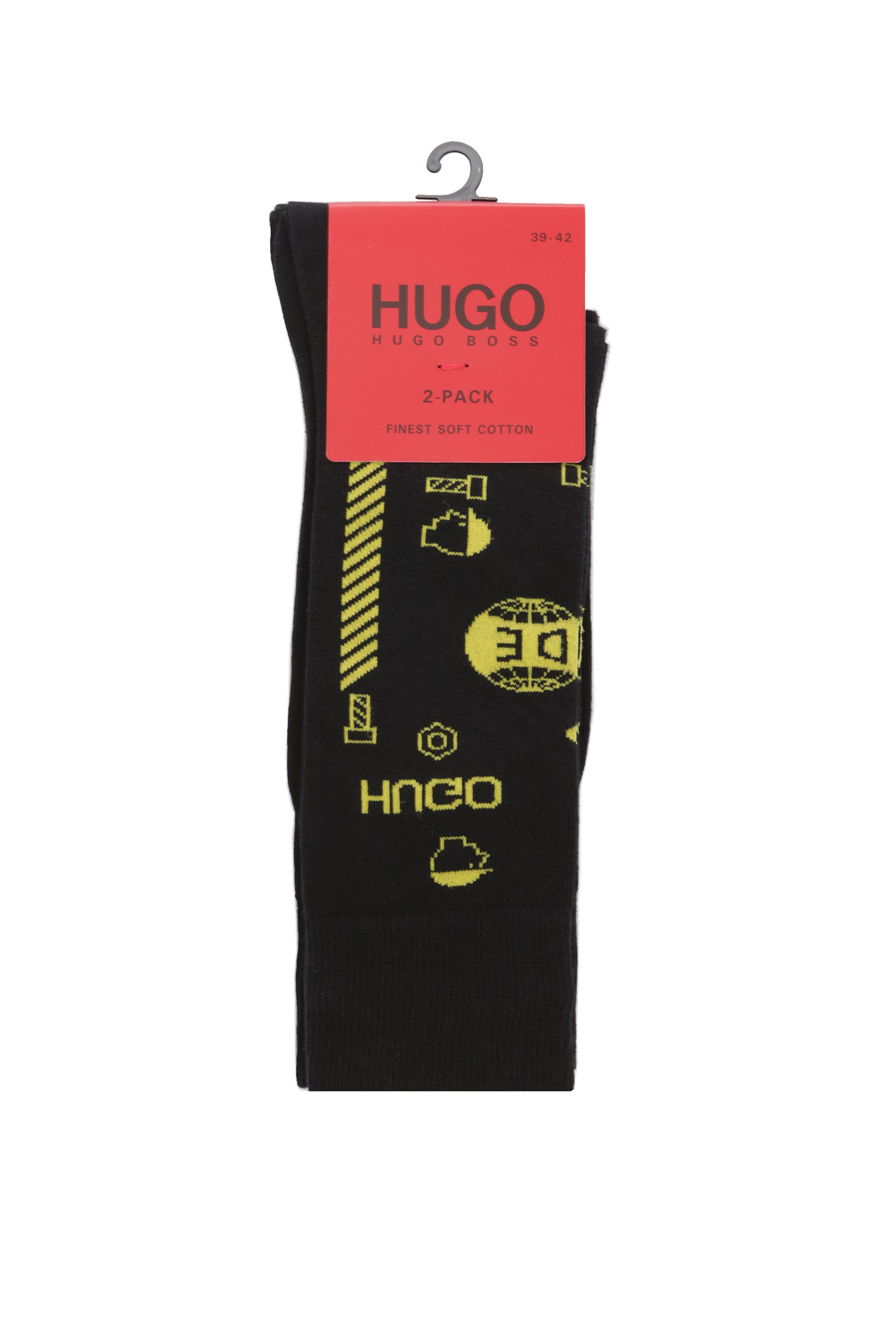 Черные носки для парней (2 пары) HUGO 50416643;001
