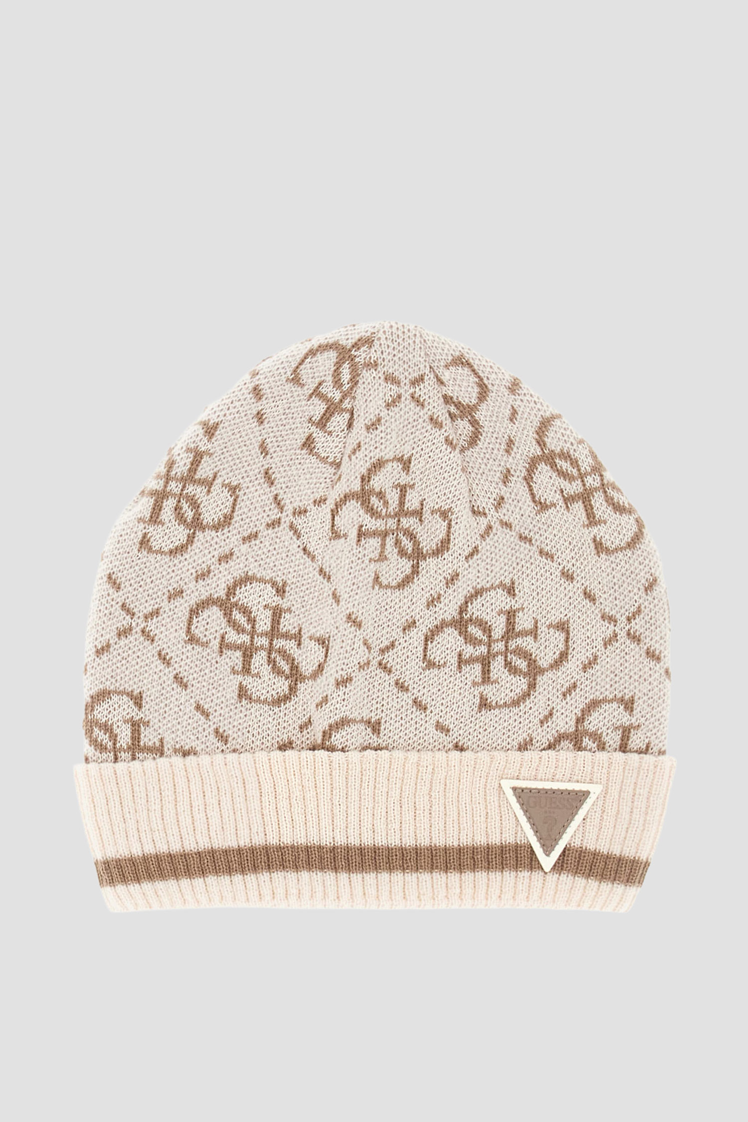 Жіноча біла шапка з візерунком Guess V5BZ07.Z4230;F0YR