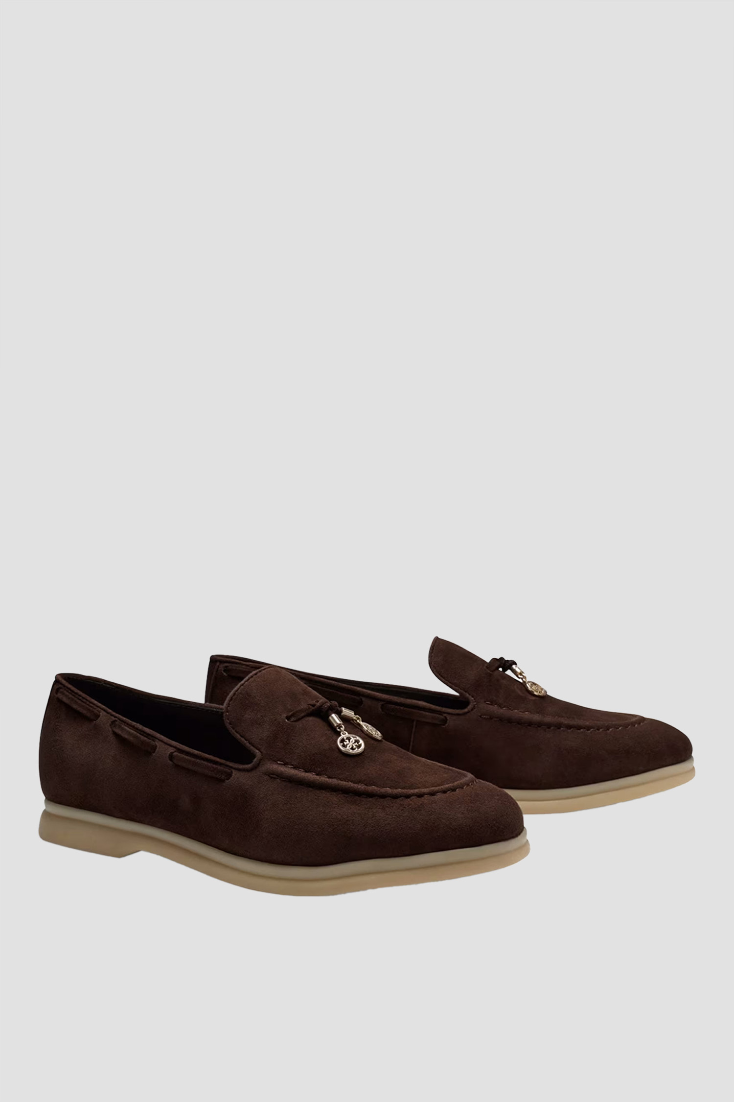 Жіночі коричневі замшеві лофери Guess FLTNAI.SUE14;BROWN