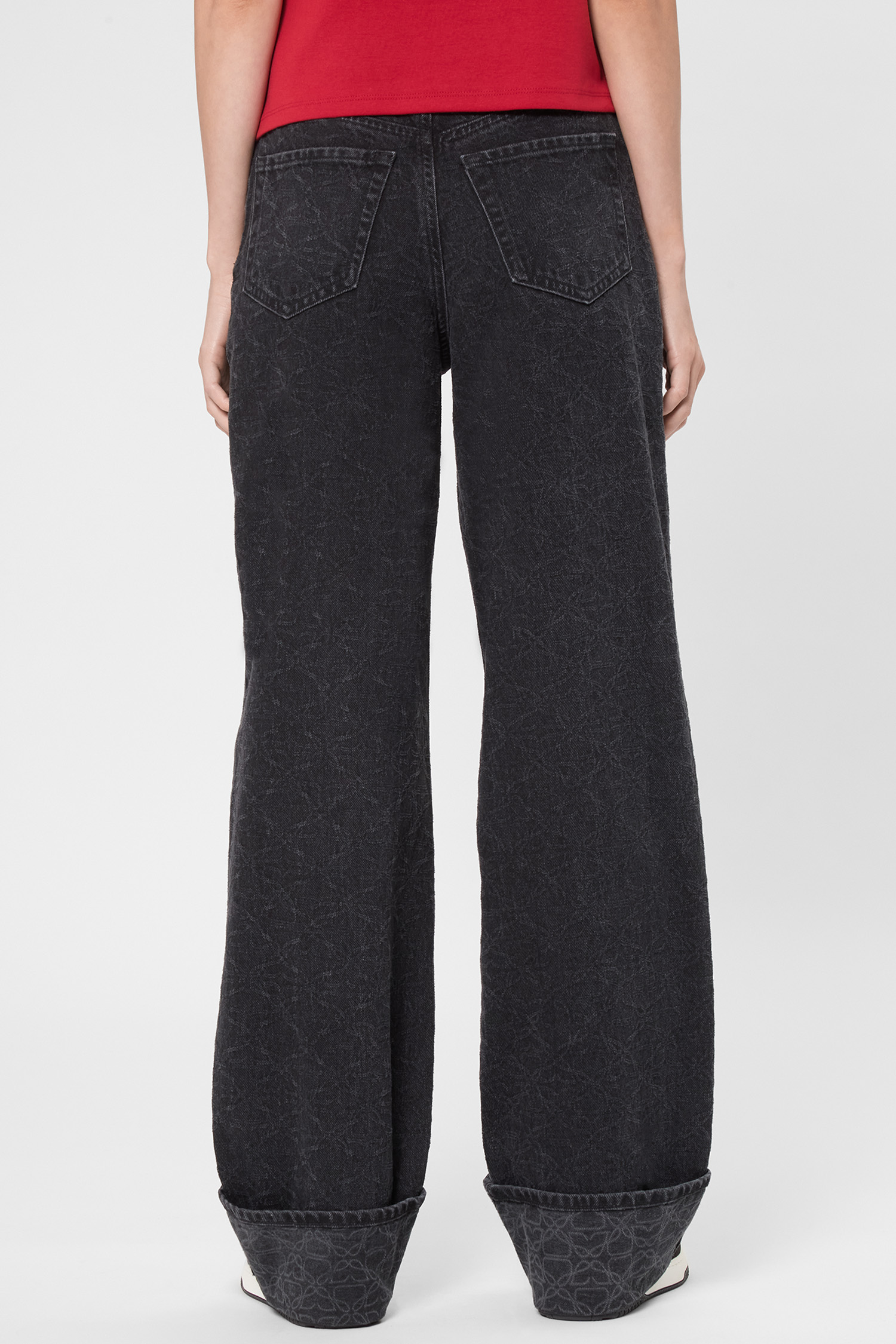 Женские черные джинсы с узором HUGO 50549510;015