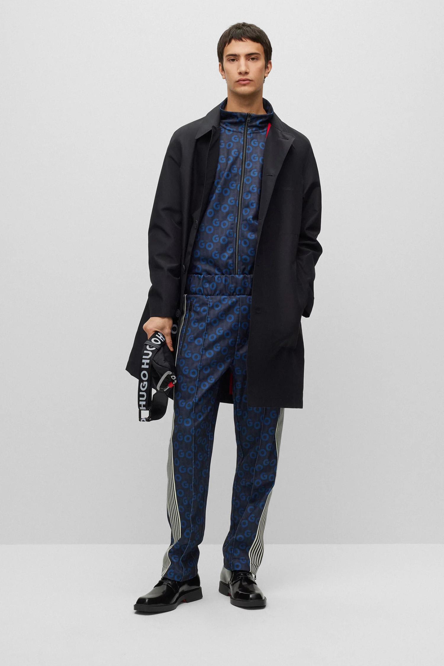 Мужская темно-синяя спортивная кофта с узором HUGO 50493706;405