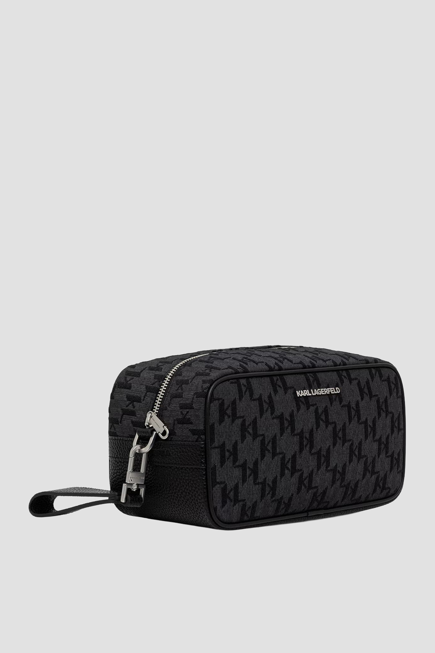Чоловічий темно-сірий несесер з візерунком Karl Lagerfeld B3M32069;999
