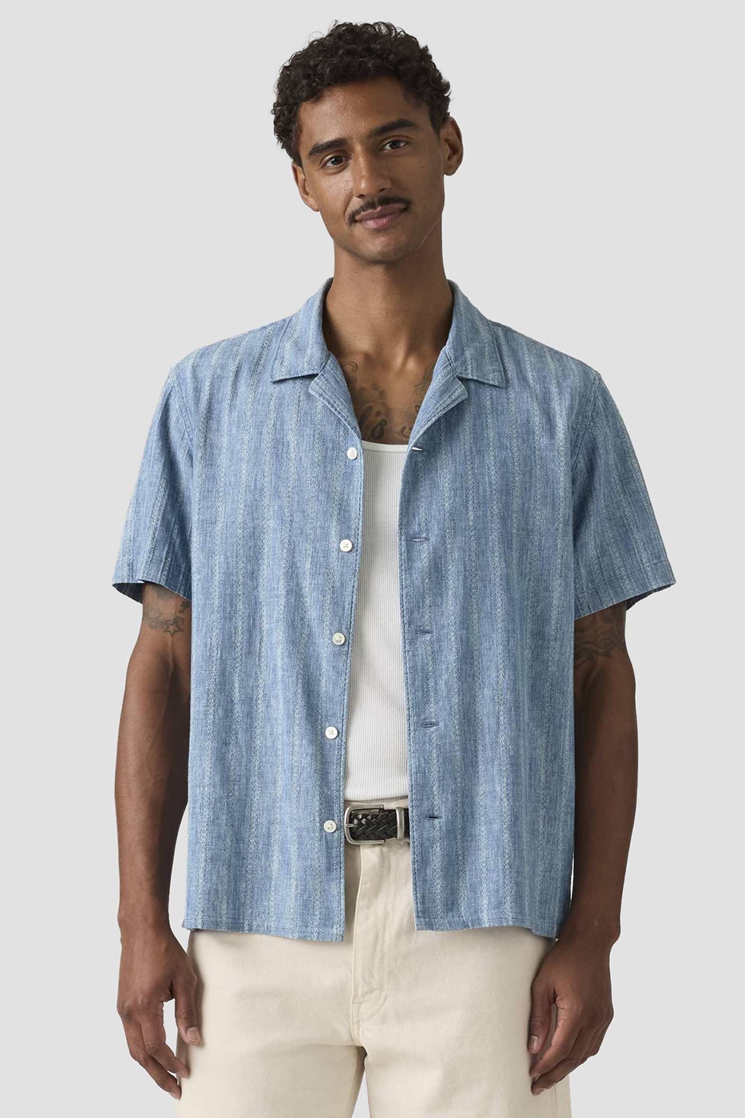 Мужская голубая рубашка в полоску Levi’s® 005H5;0000
