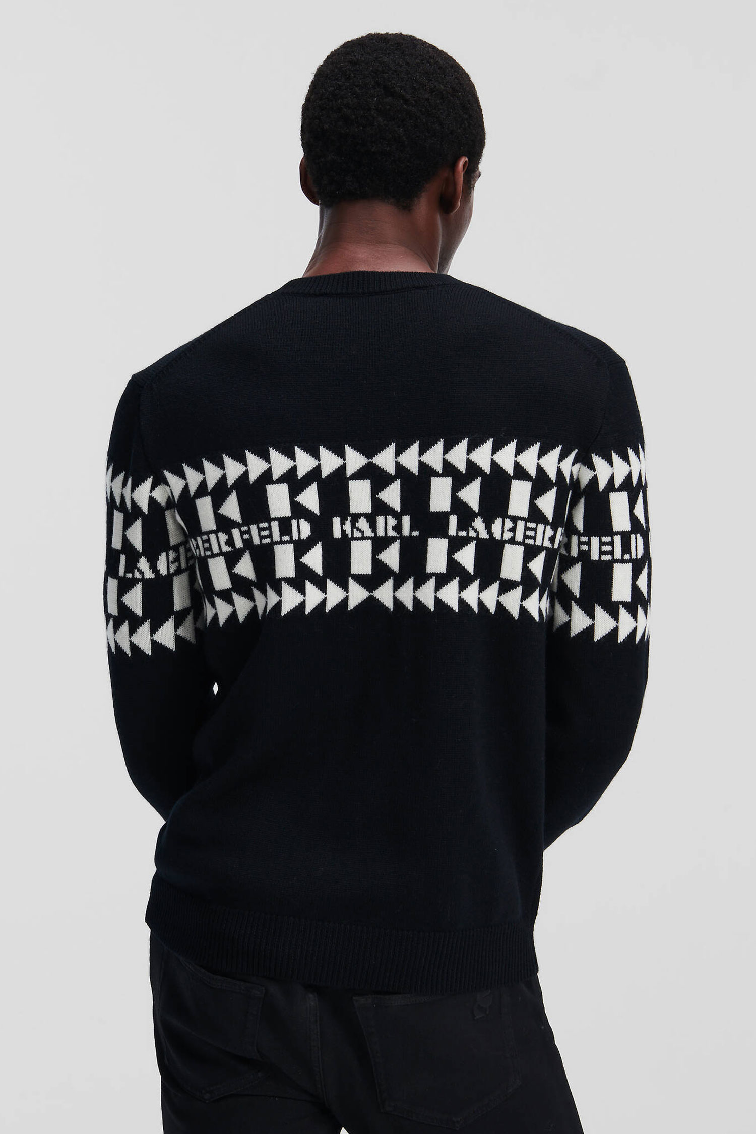 Мужской черный шерстяной свитер Karl Lagerfeld 534399.655022;990