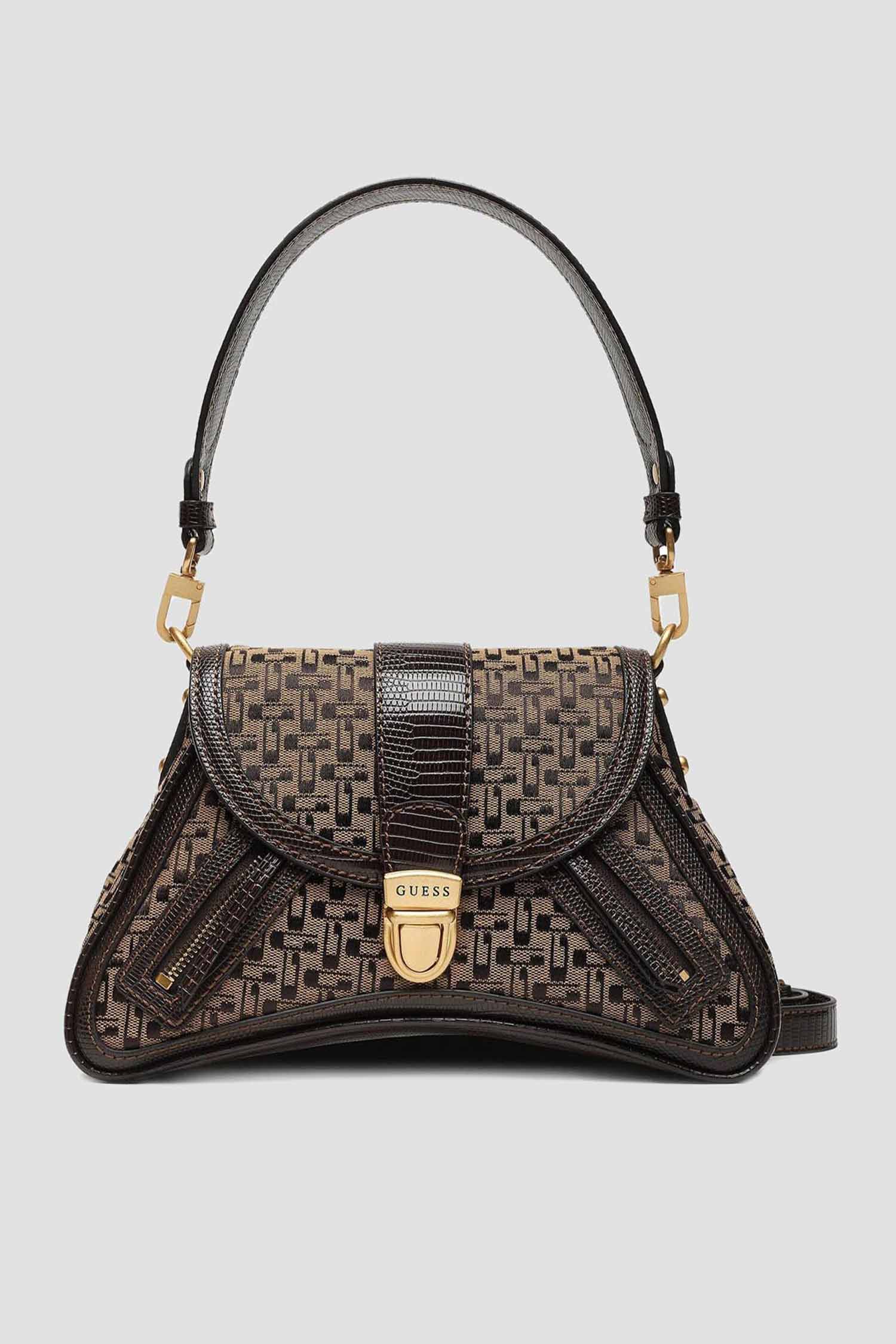 Женская коричневая сумка с узором Guess HWJK89.66190;BNL