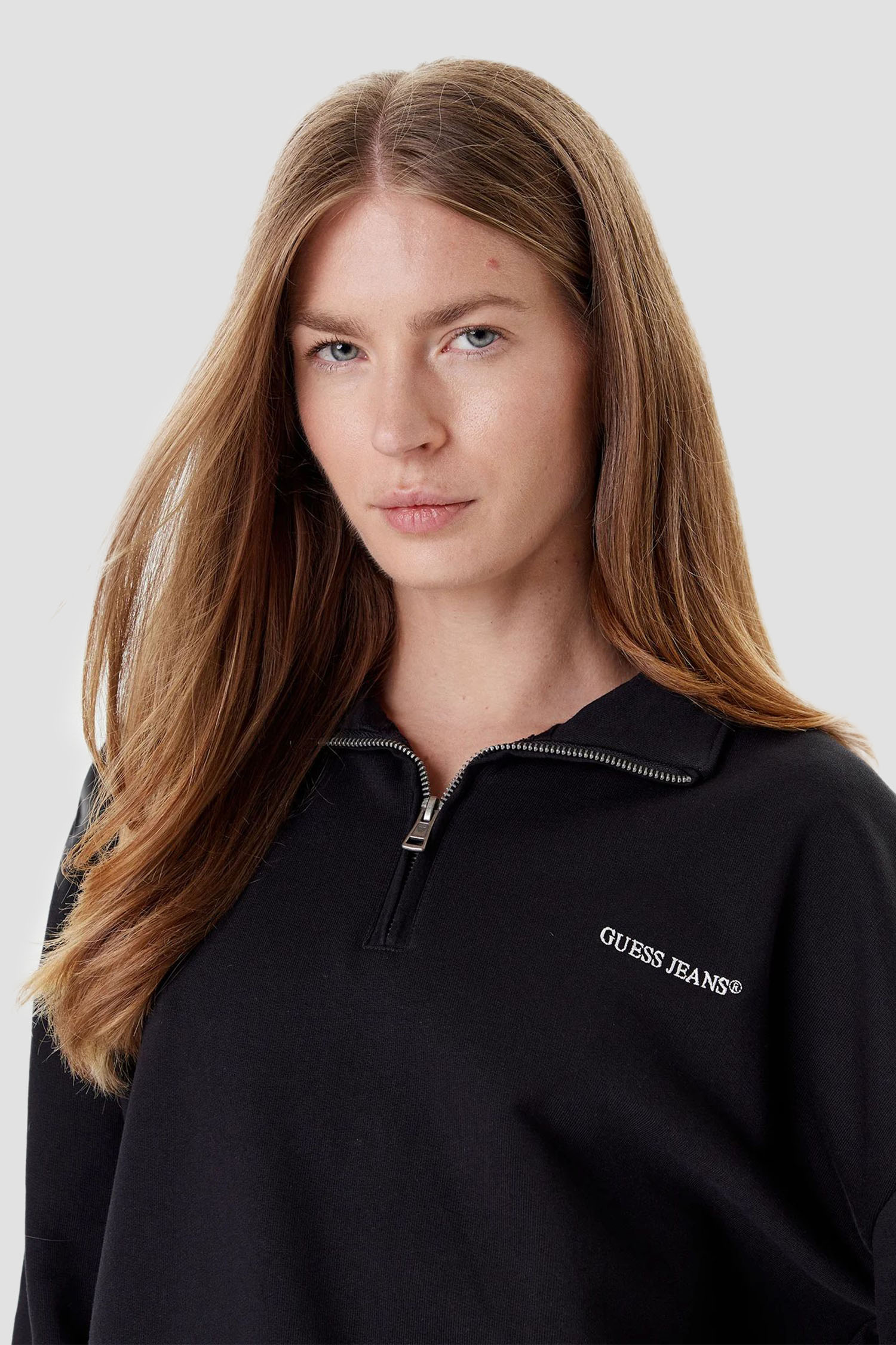 Жіноча чорна спортивна кофта Guess Jeans W5YQ09.K68I4;JBLK