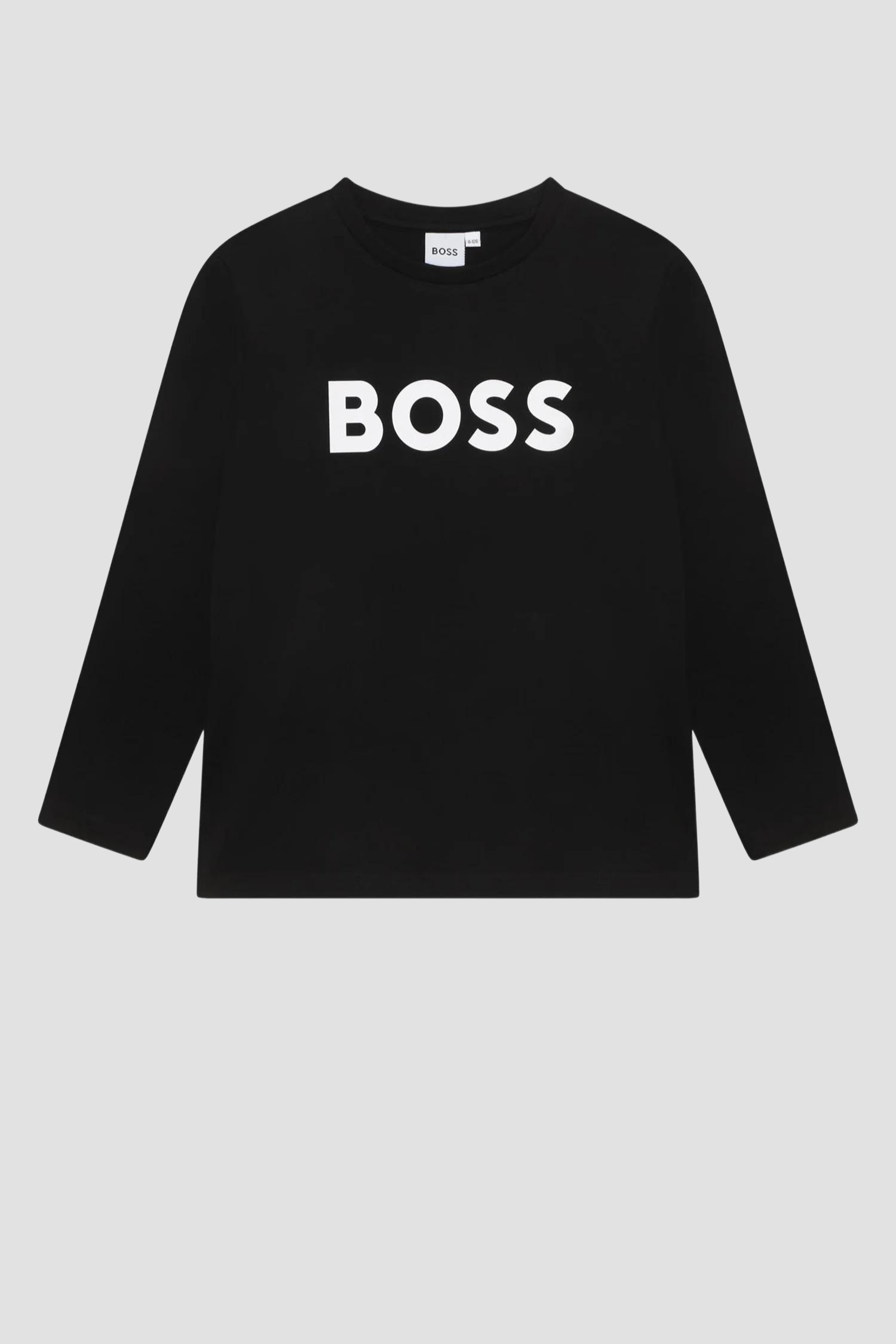 Дитячий чорний лонгслів BOSS kids J25P25;09B