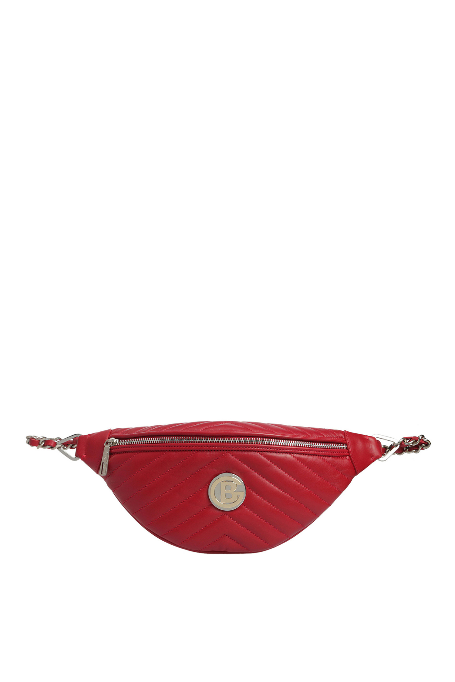 Женская красная кожаная поясная сумка Baldinini 020132;7140