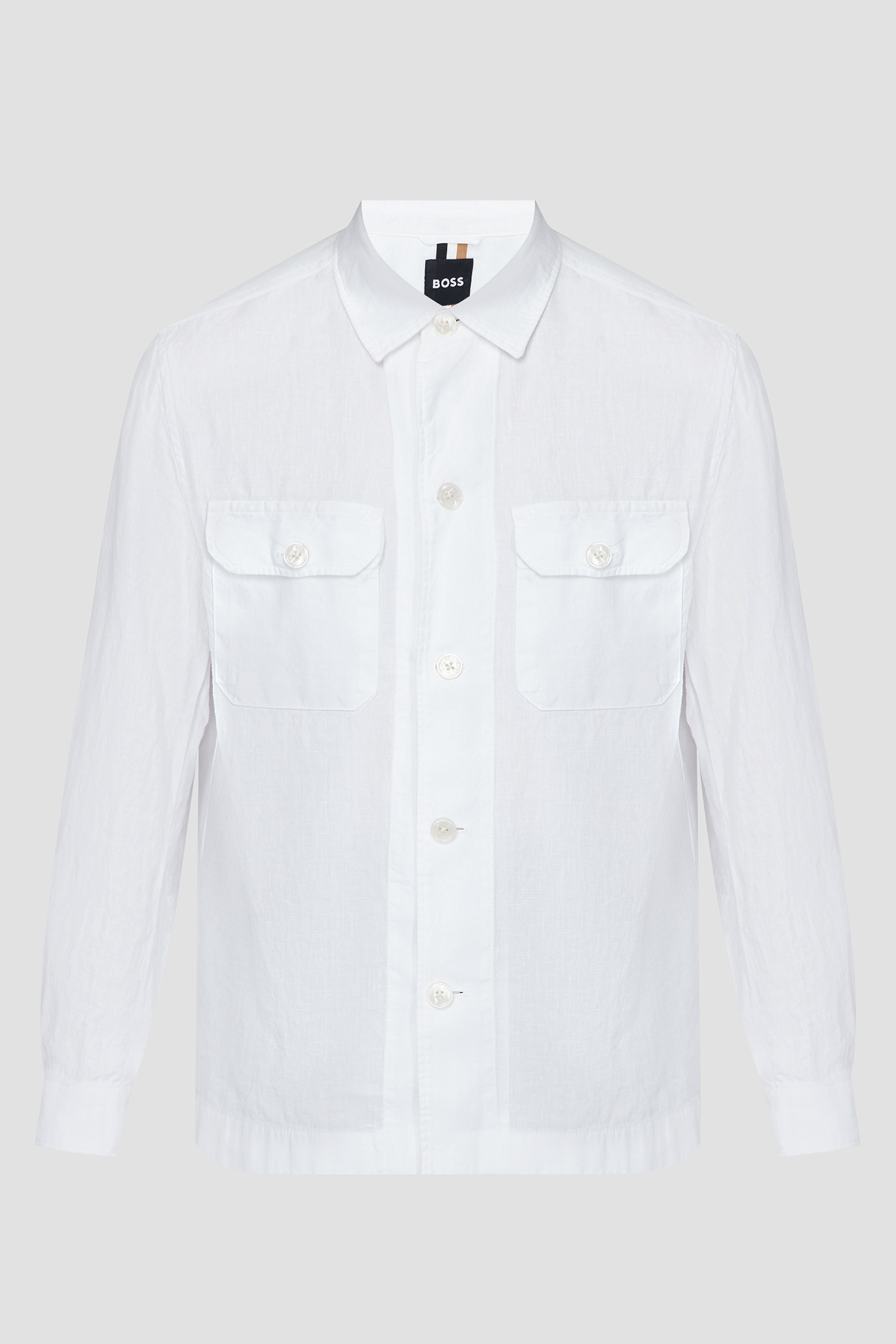 Мужская белая льняная рубашка BOSS 50489310;100