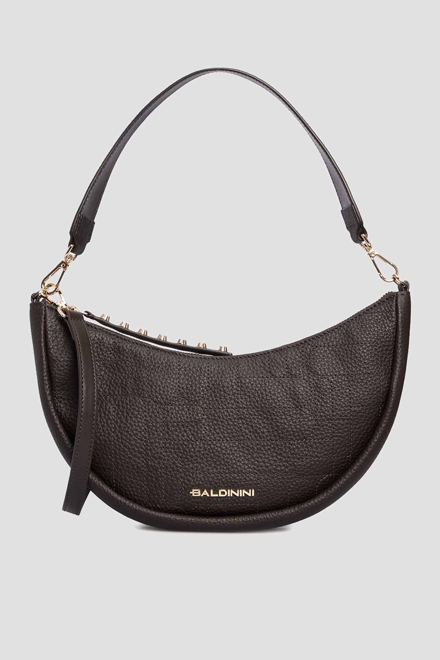 Женская темно-коричневая кожаная сумка Baldinini G4DPWGBR0032;026
