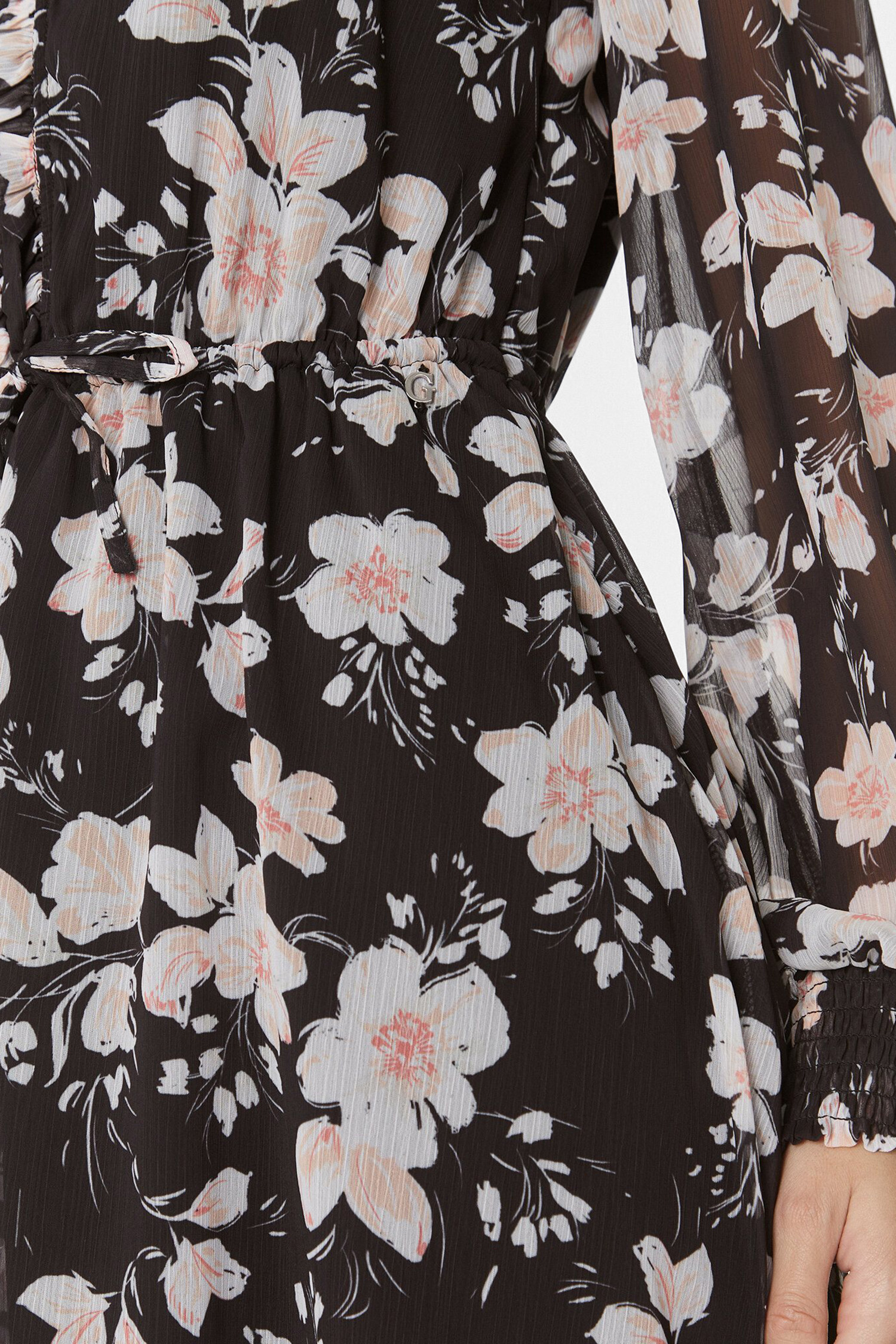 Жіноча чорна сукня з візерунком Guess W4GK42.WDW82;P9WM