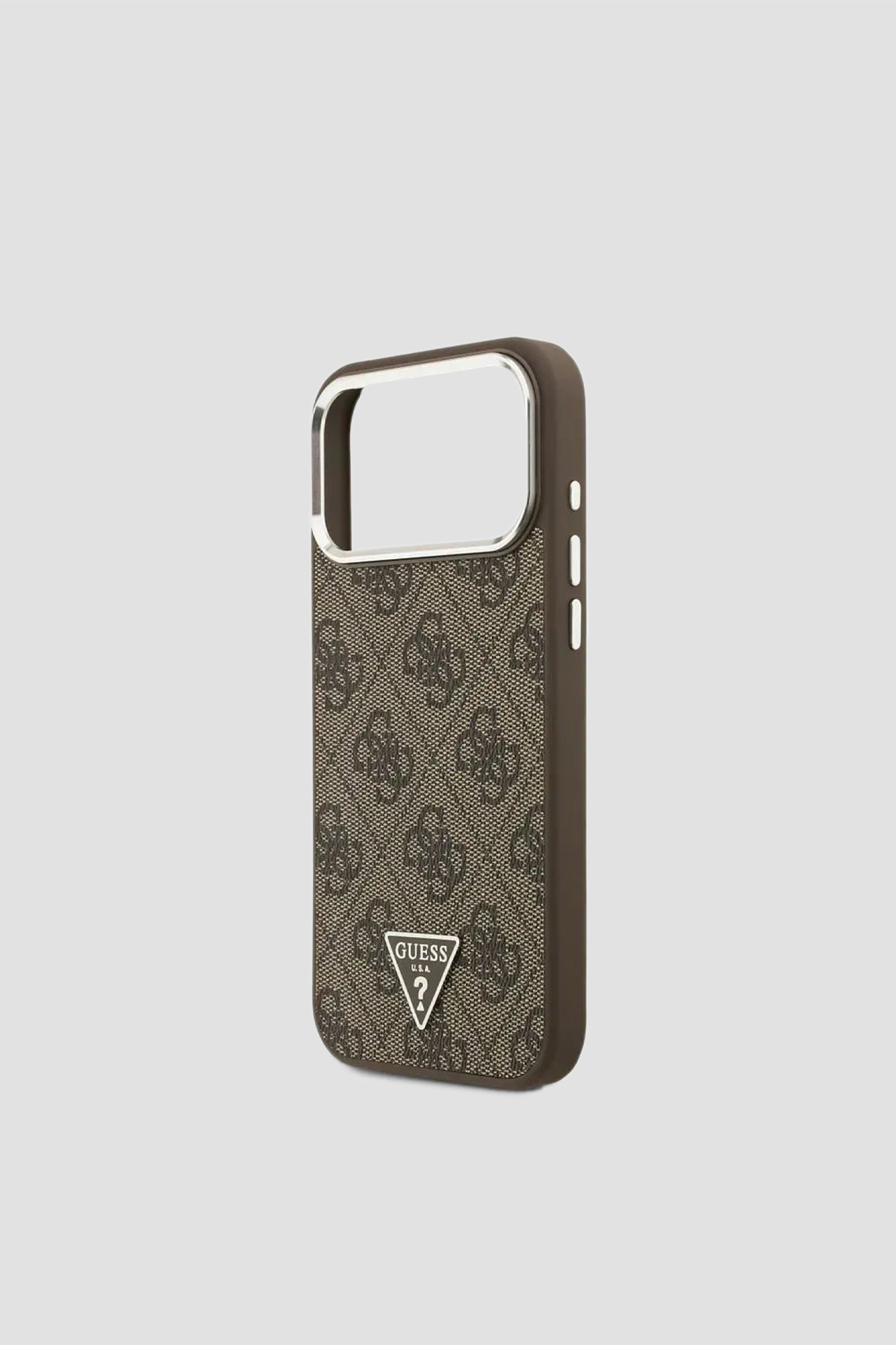 Коричневий чохол для телефону iPhone 17 Pro Max з візерунком Guess GUHMP.17XP4TSRCMW;LOGO BROWN
