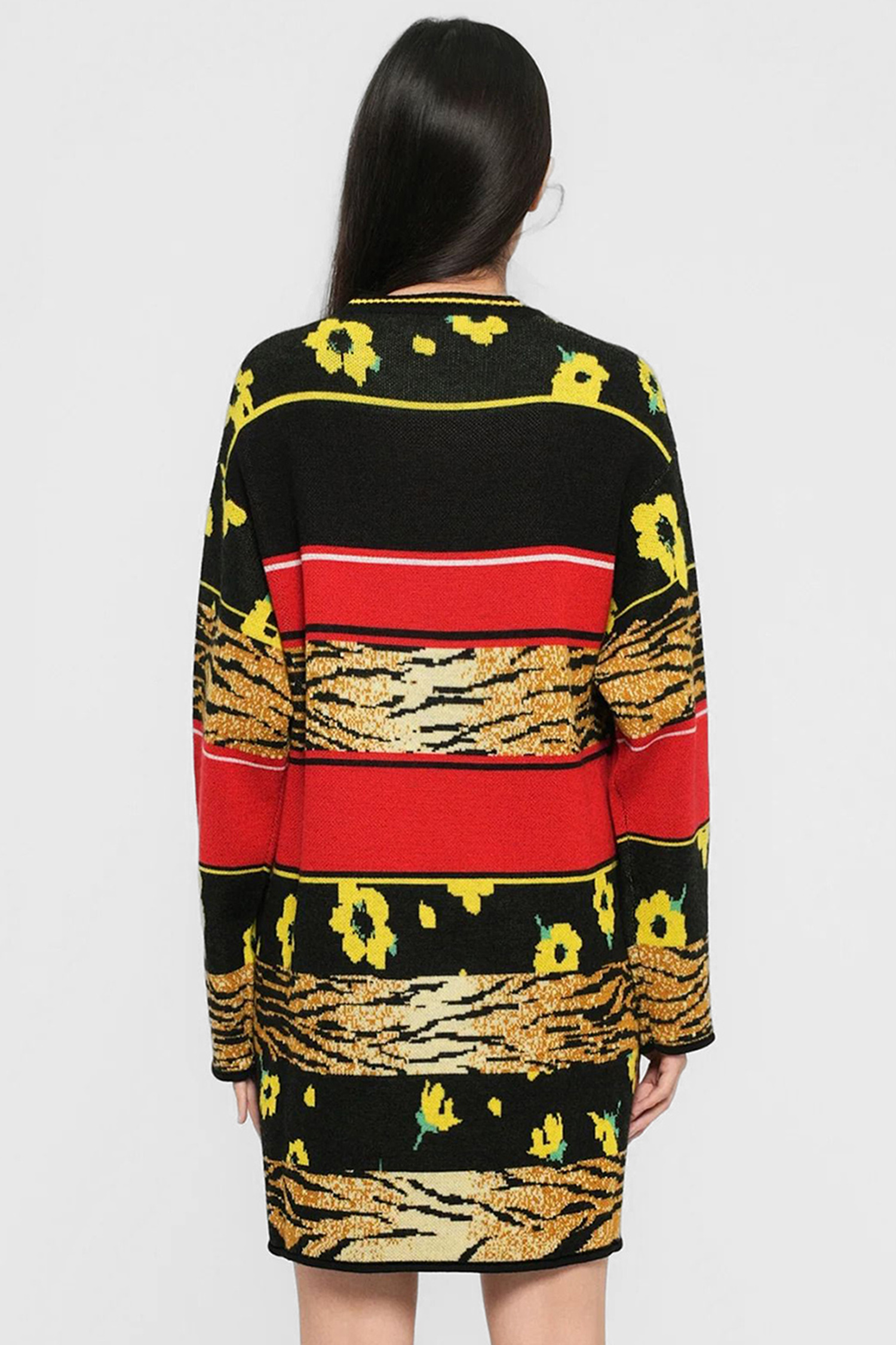 Женское шерстяное платье в полоску Moschino A0495.8212;3555