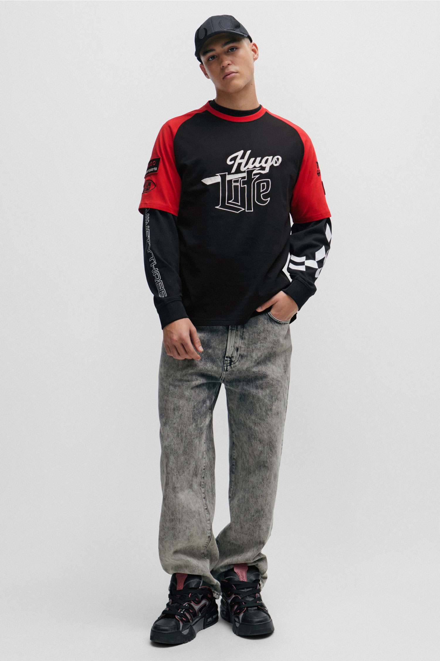 Мужская черная футболка HUGO 50508455;001