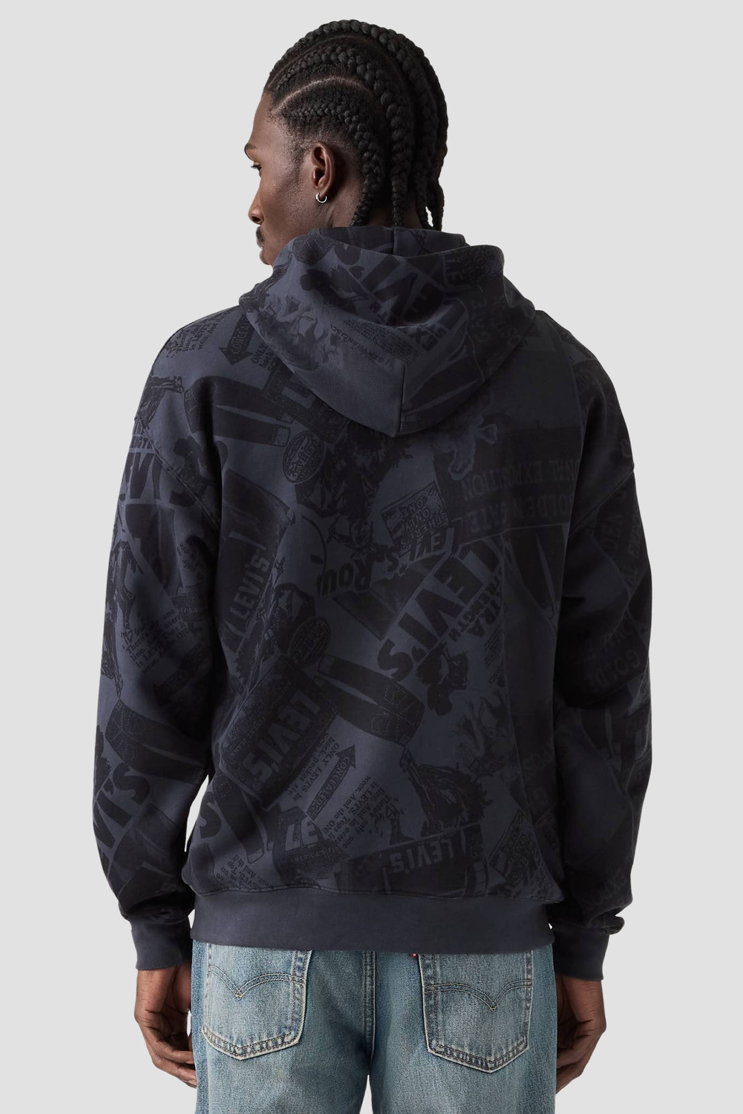 Мужское темно-синее худи с узором Levi’s® 0065D;0000