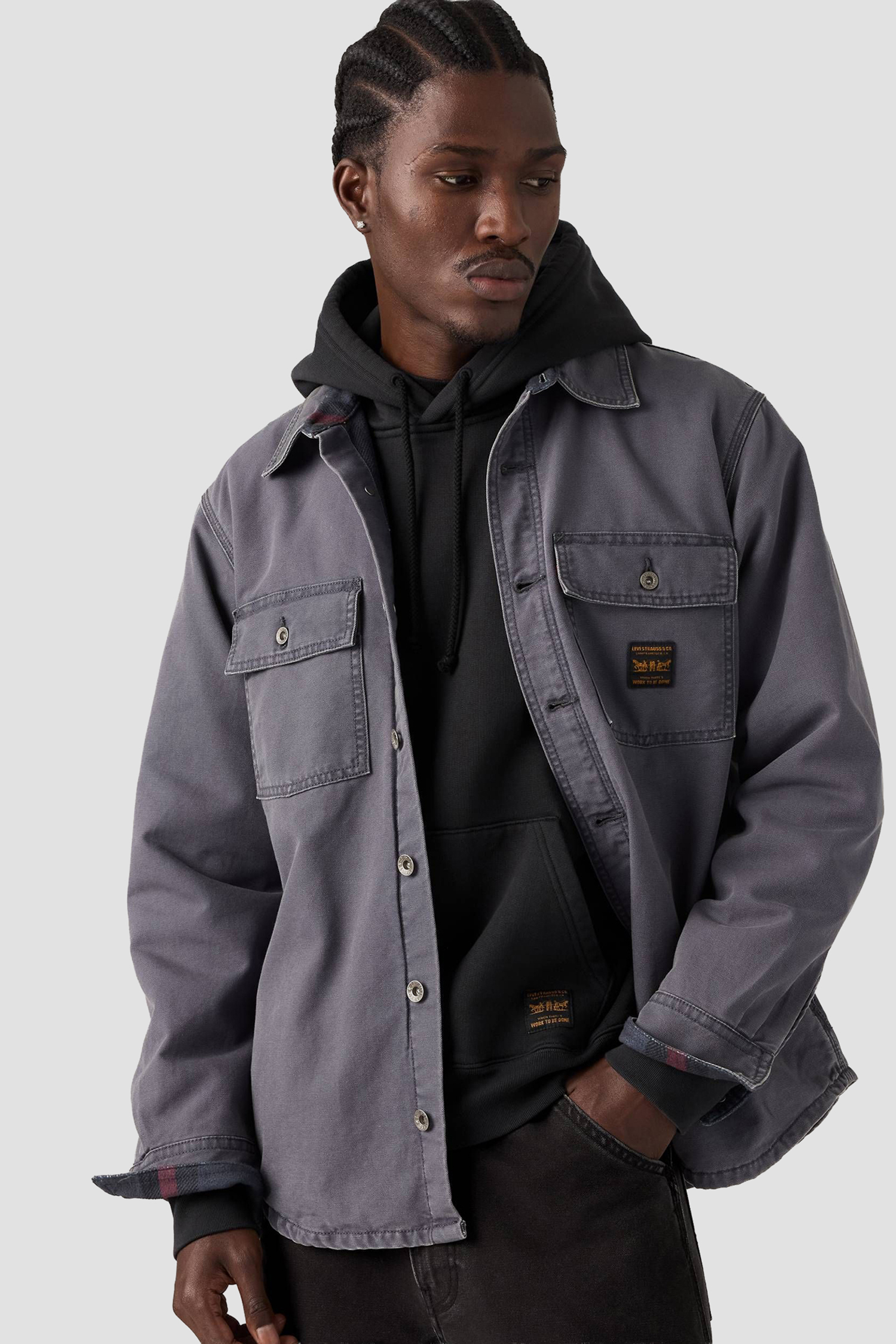 Мужская серая джинсовая рубашка Levi’s® 007UT;0001