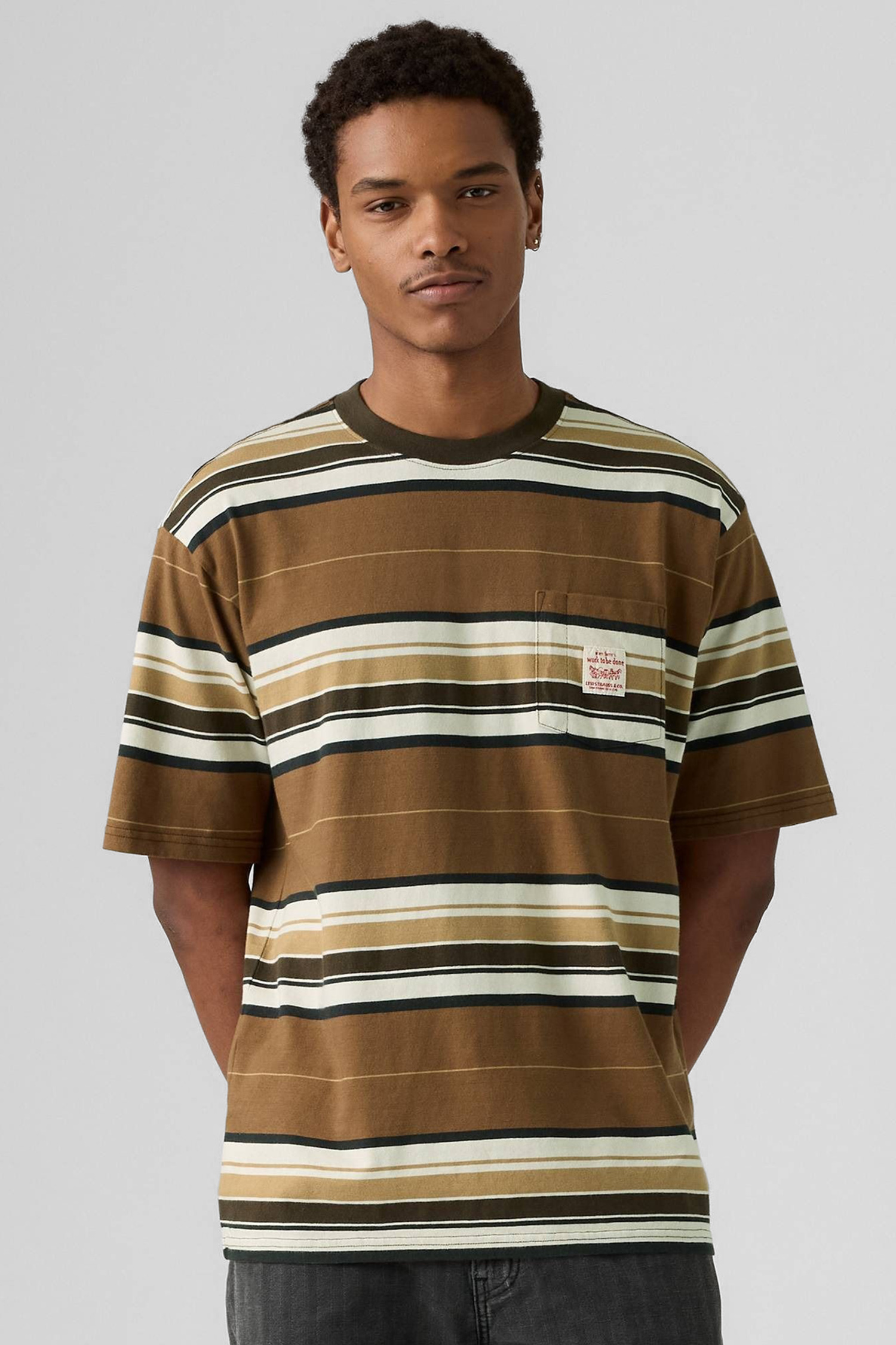Мужская бежевая футболка в полоску Levi’s® A5850;0019
