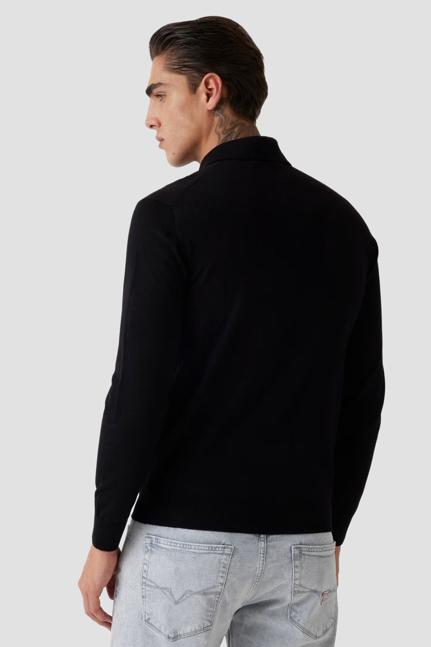 Мужское черное шерстяное поло Guess M5RR43.Z3LZ0;JBLK