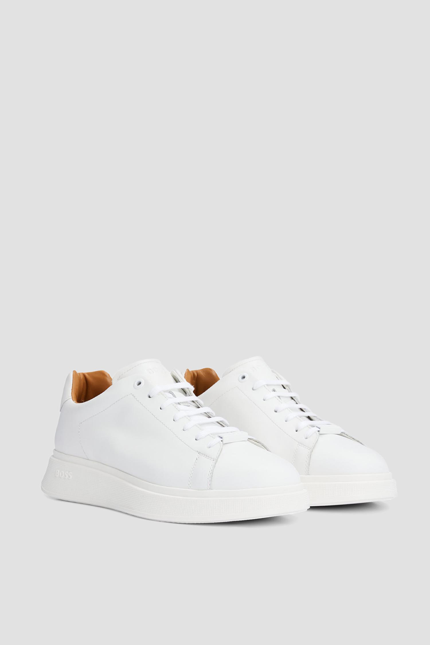 Мужские белые кожаные сникерсы BOSS 50497887;100