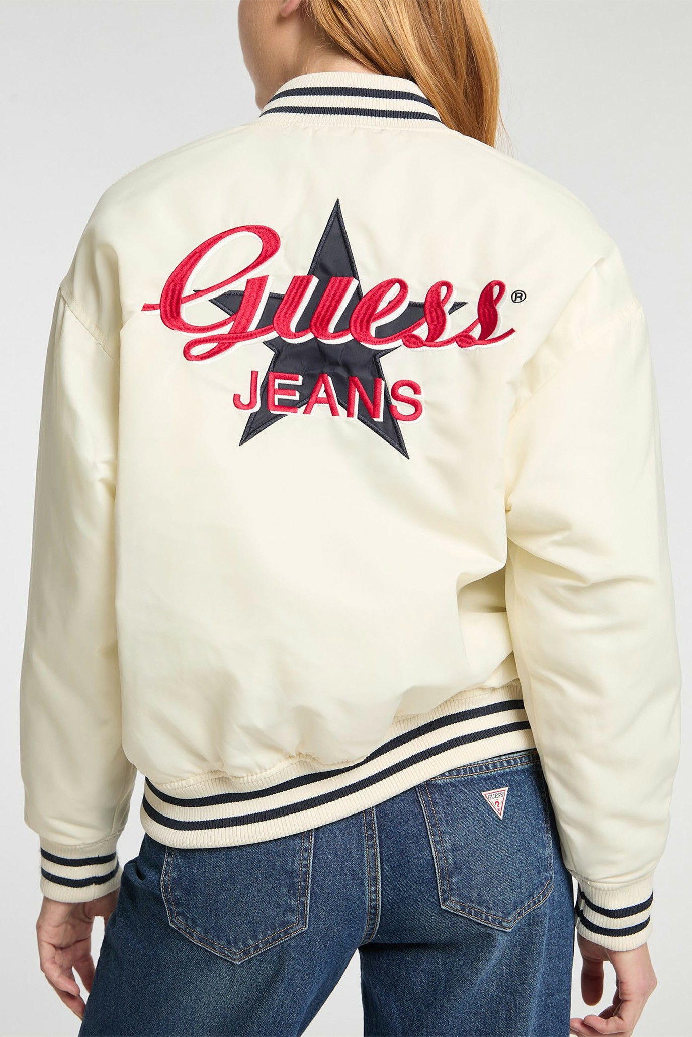 Жіночий білий бомбер Guess Jeans W5RL43.WHAA2;G053