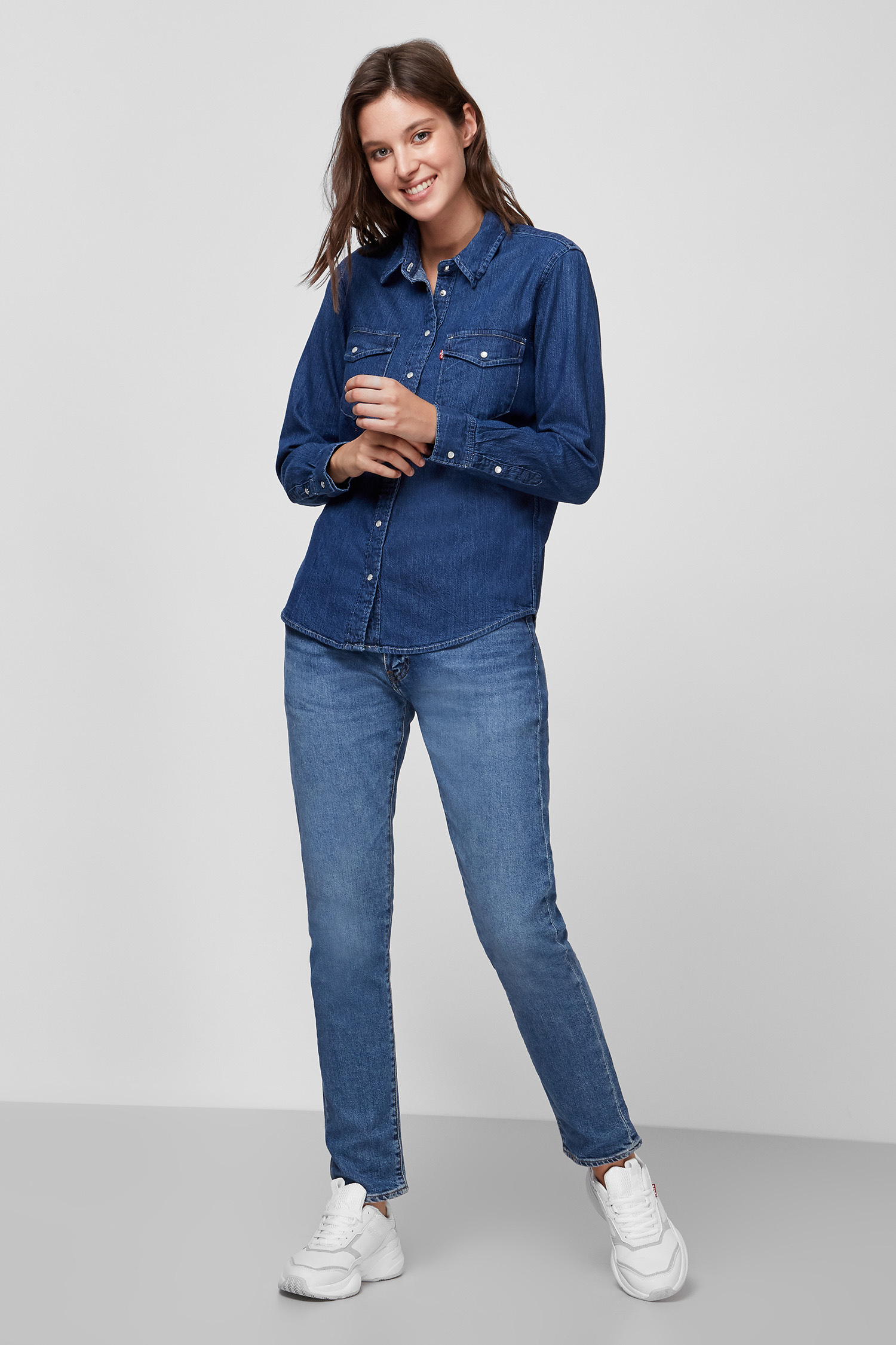 Женская синяя джинсовая рубашка Levi’s® 16786;0007