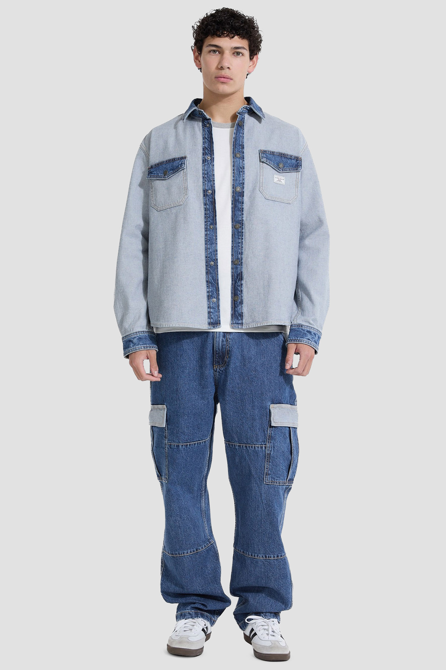 Чоловіча блакитна джинсова сорочка Guess Jeans M5YH71.D5M56;GJPN