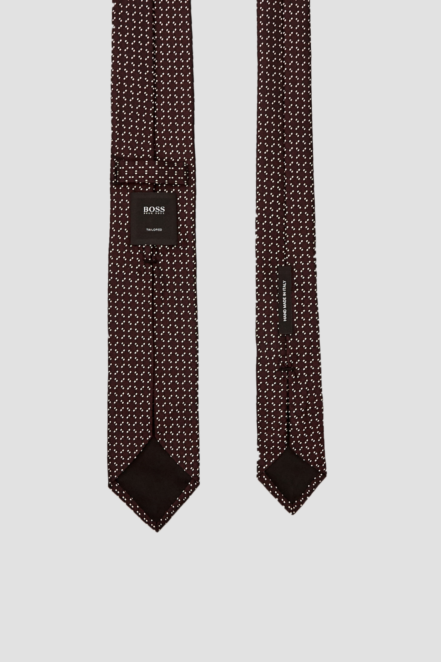 Мужской бордовый шелковый галстук в клетку BOSS 50461055;510