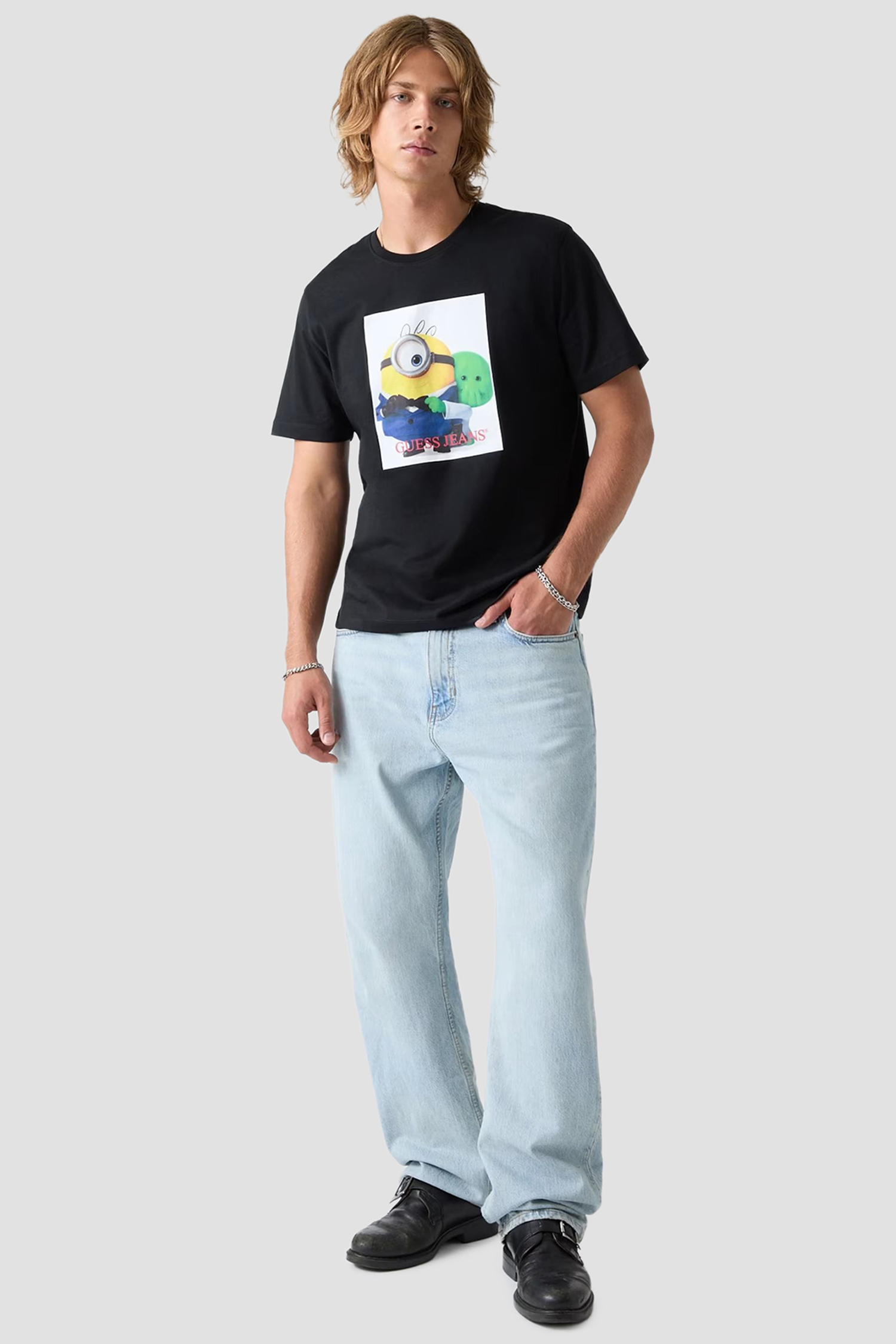Мужская черная футболка GJ X Minions Guess Jeans M6YI82.K6411;JBLK