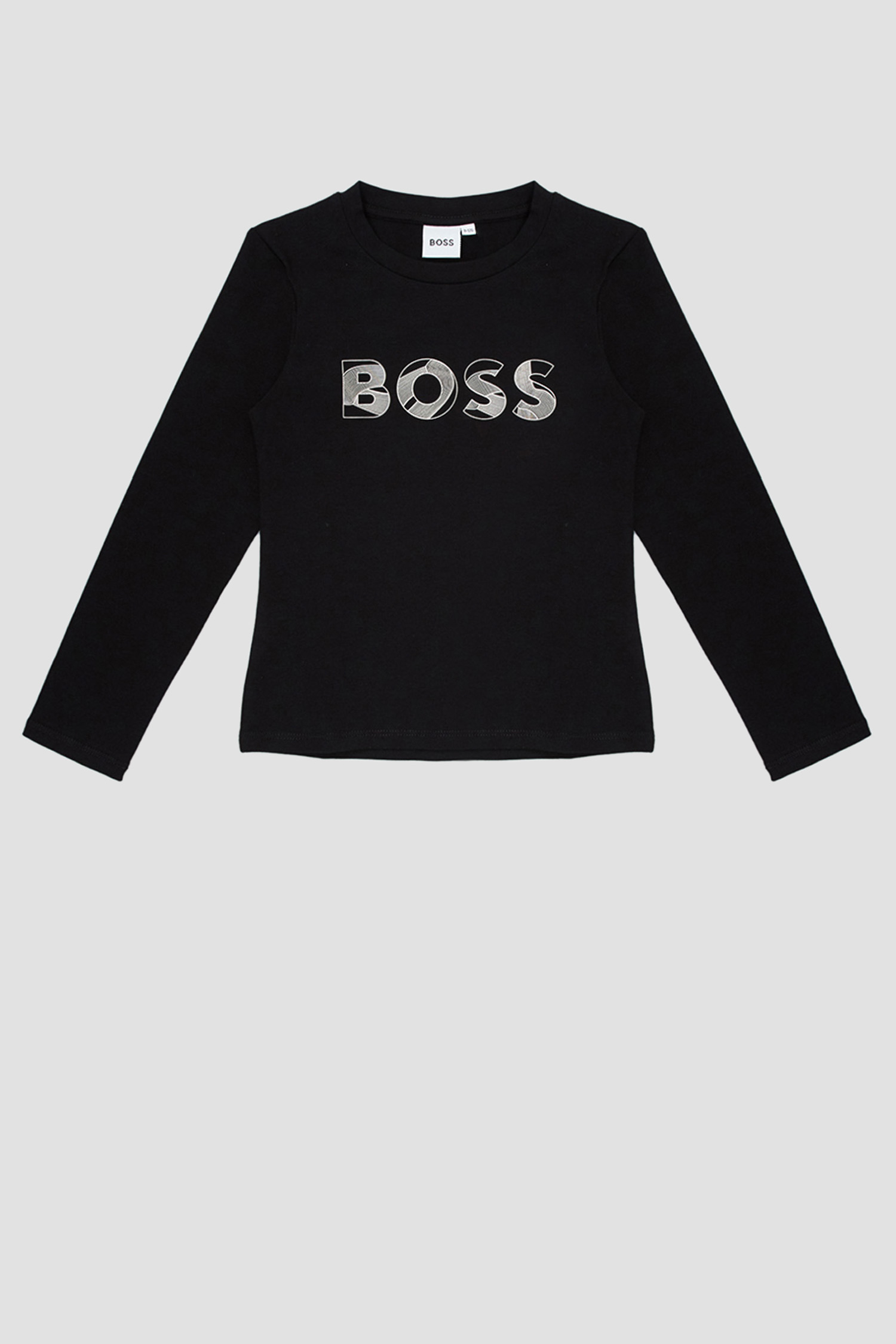 Дитячий чорний лонгслів BOSS kids J15487;09B