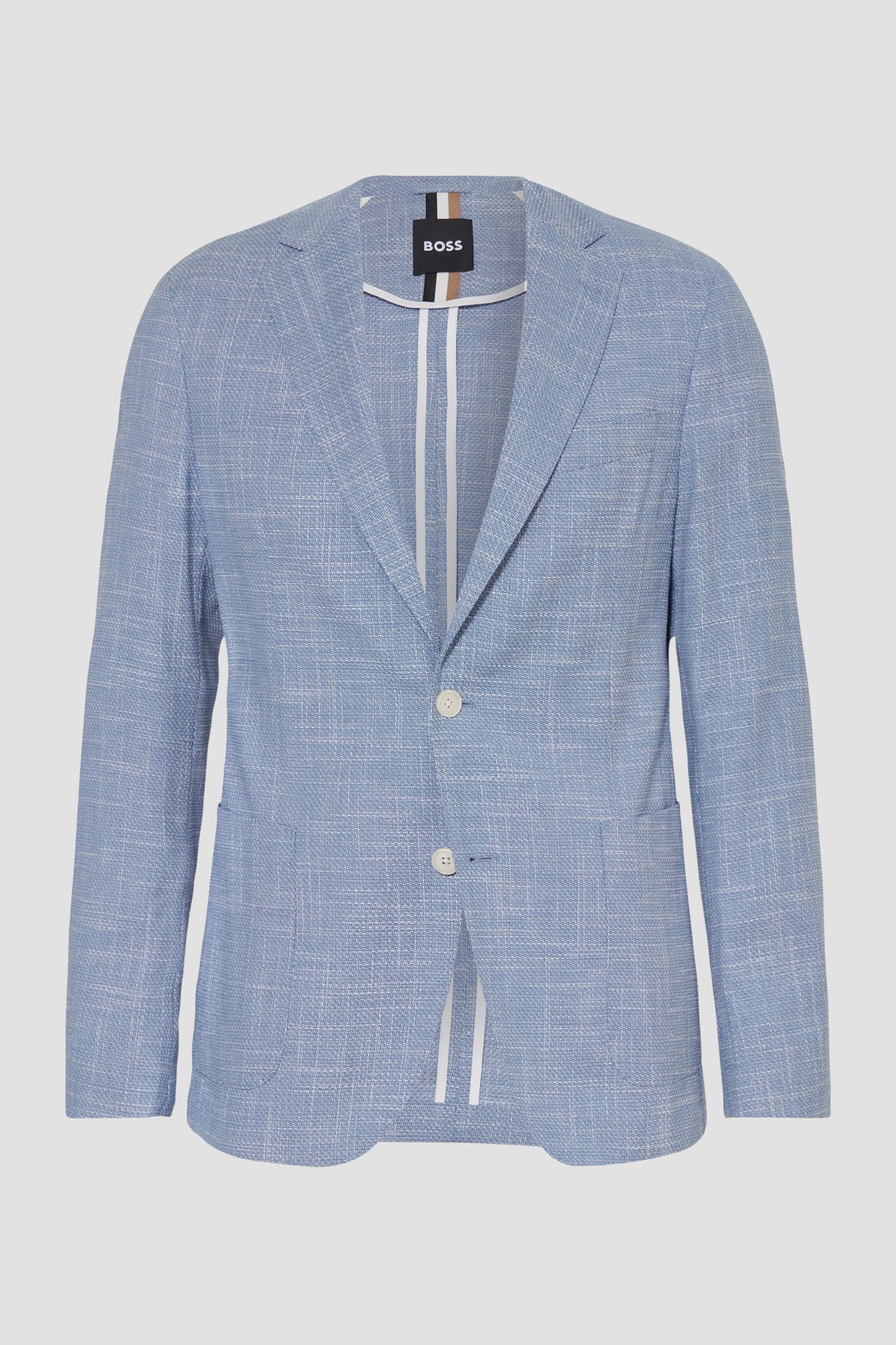 Чоловічий блакитний вовняний блейзер BOSS 50514665;423