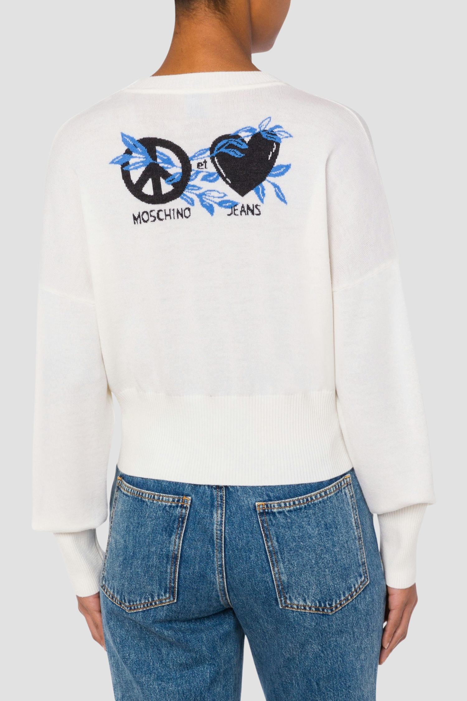 Жіночий білий вовняний джемпер Moschino A0911.8203;1002