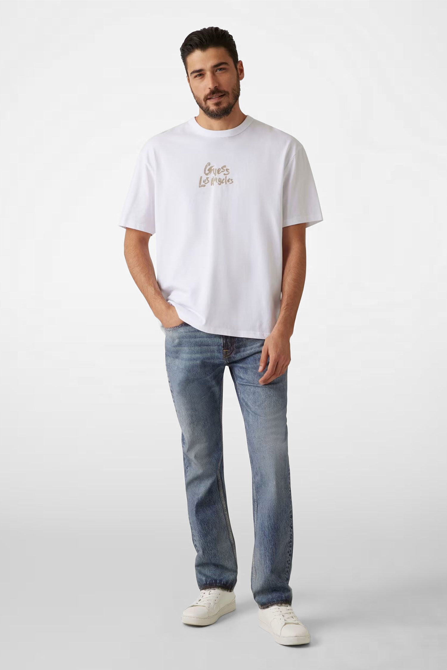 Мужская белая футболка Guess M5GI13.K8FQ4;G011