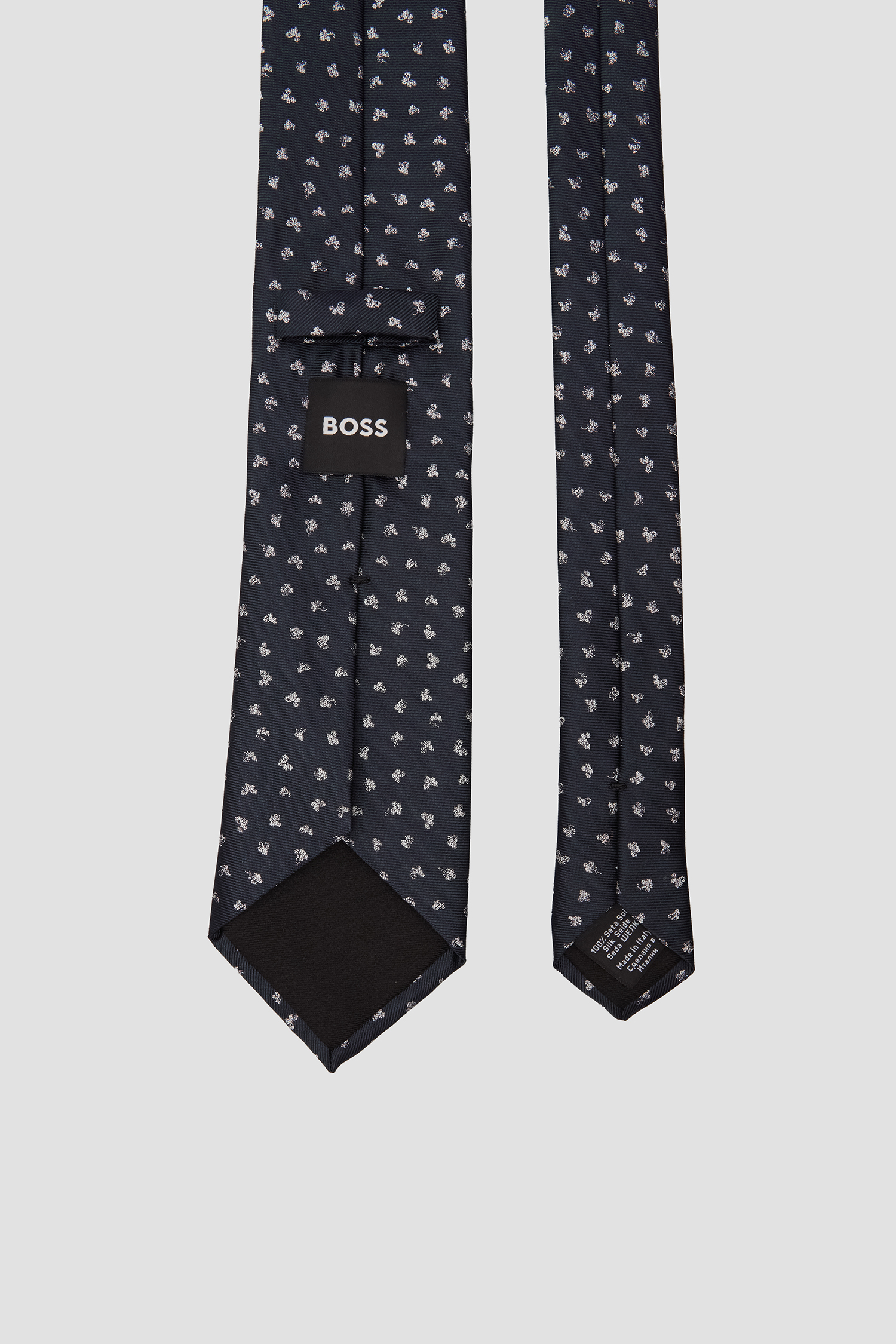 Мужской темно-синий шелковый галстук с узором BOSS 50524374;405
