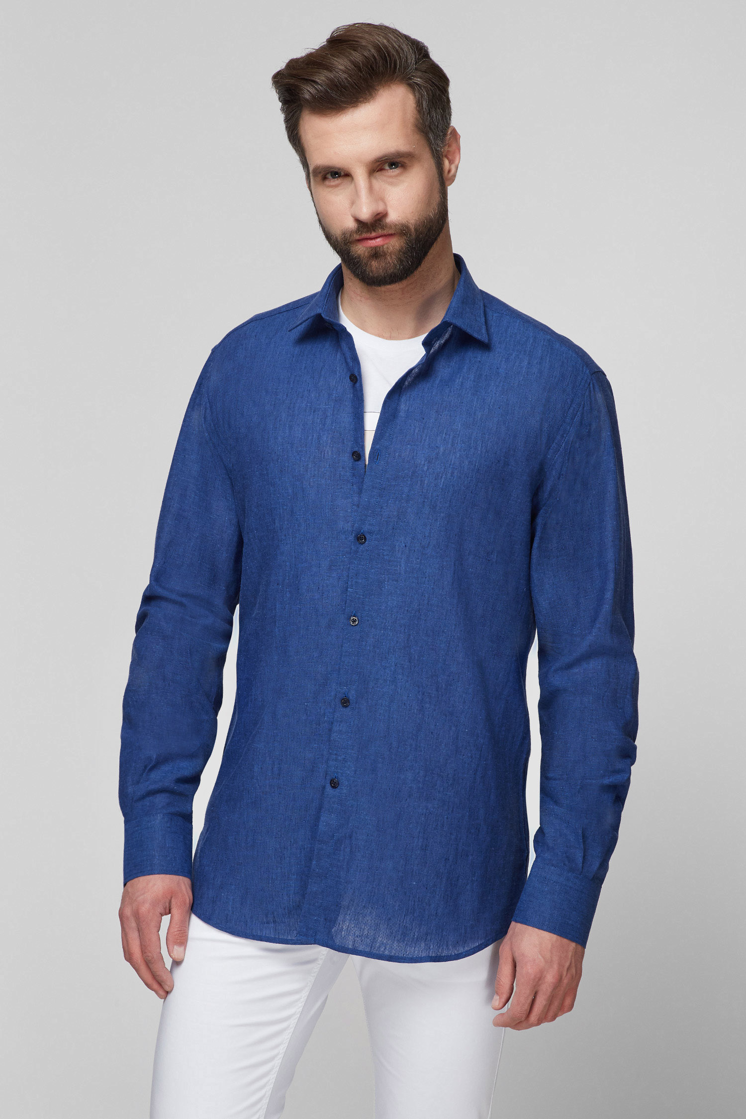 Чоловіча синя лляна сорочка Karl Lagerfeld 511628.605003;660