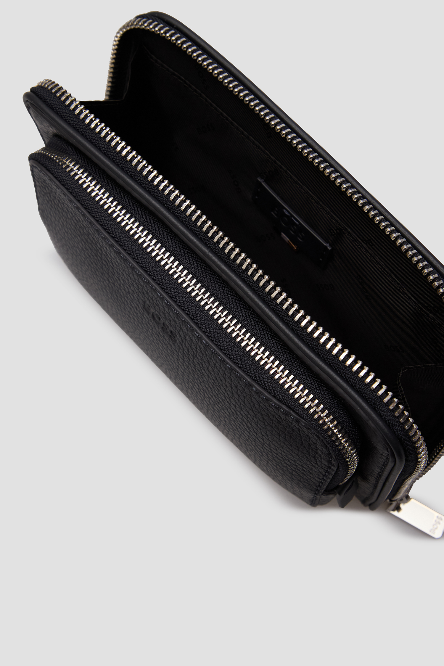 Мужская темно-синяя кожаная поясная сумка BOSS 50529286;410