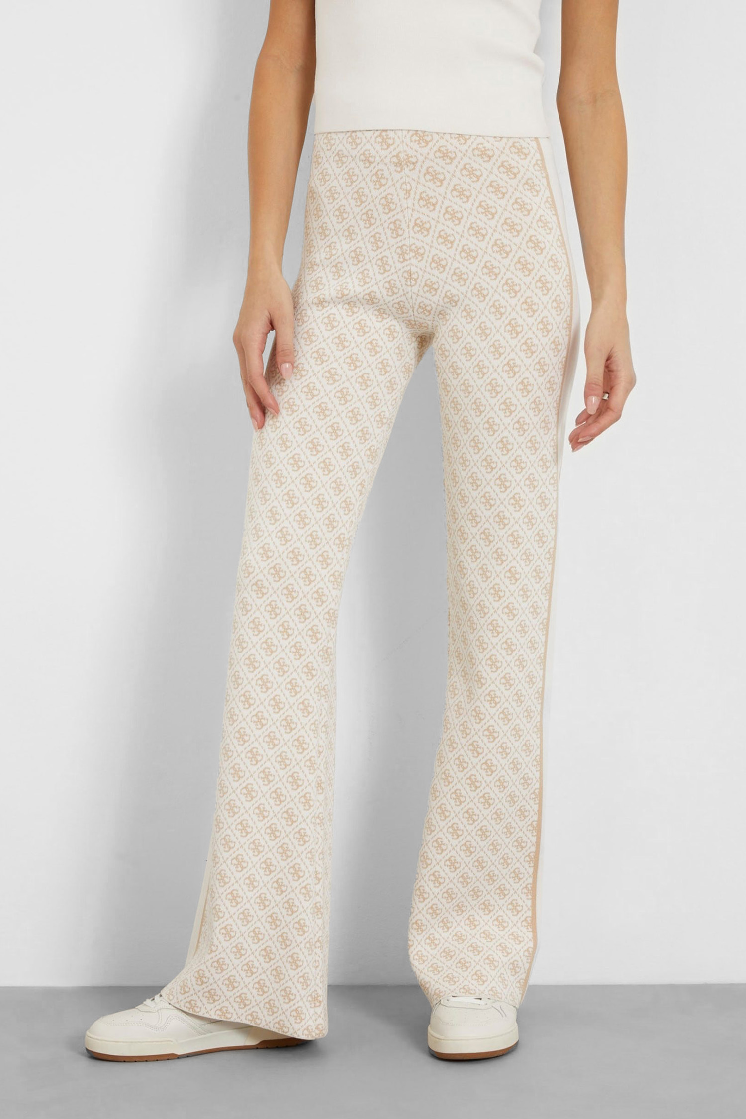 Женские белые брюки с узором Guess W3YB38.Z37K0;F1GL