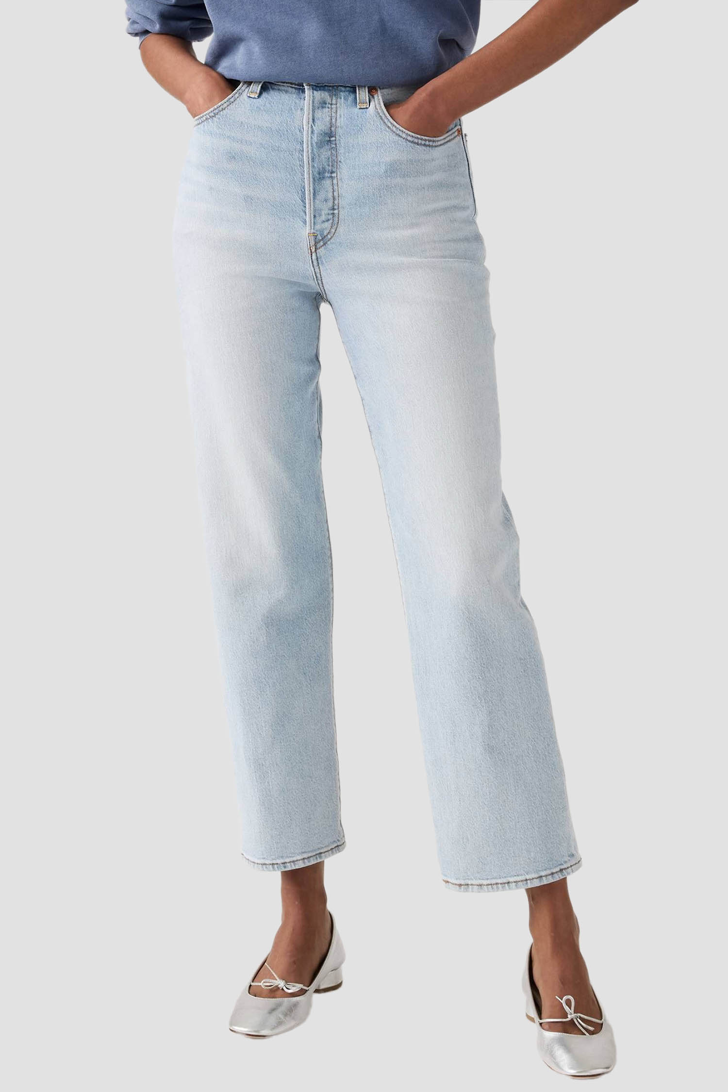 Жіночі блакитні джинси Ribcage Straight Ankle Levi’s® 72693;0282