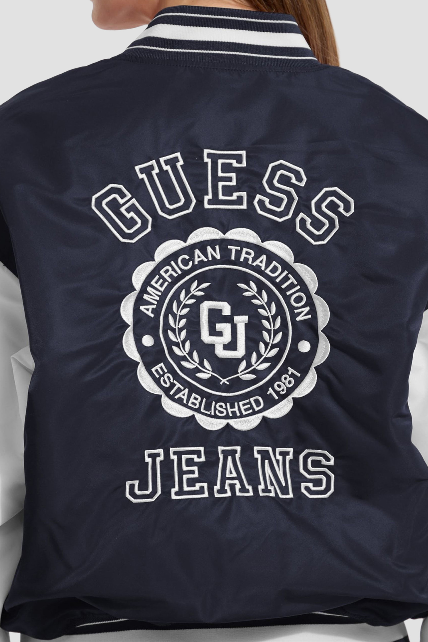 Женский темно-синий бомбер Guess Jeans W5YL15.WHAA2;A71W