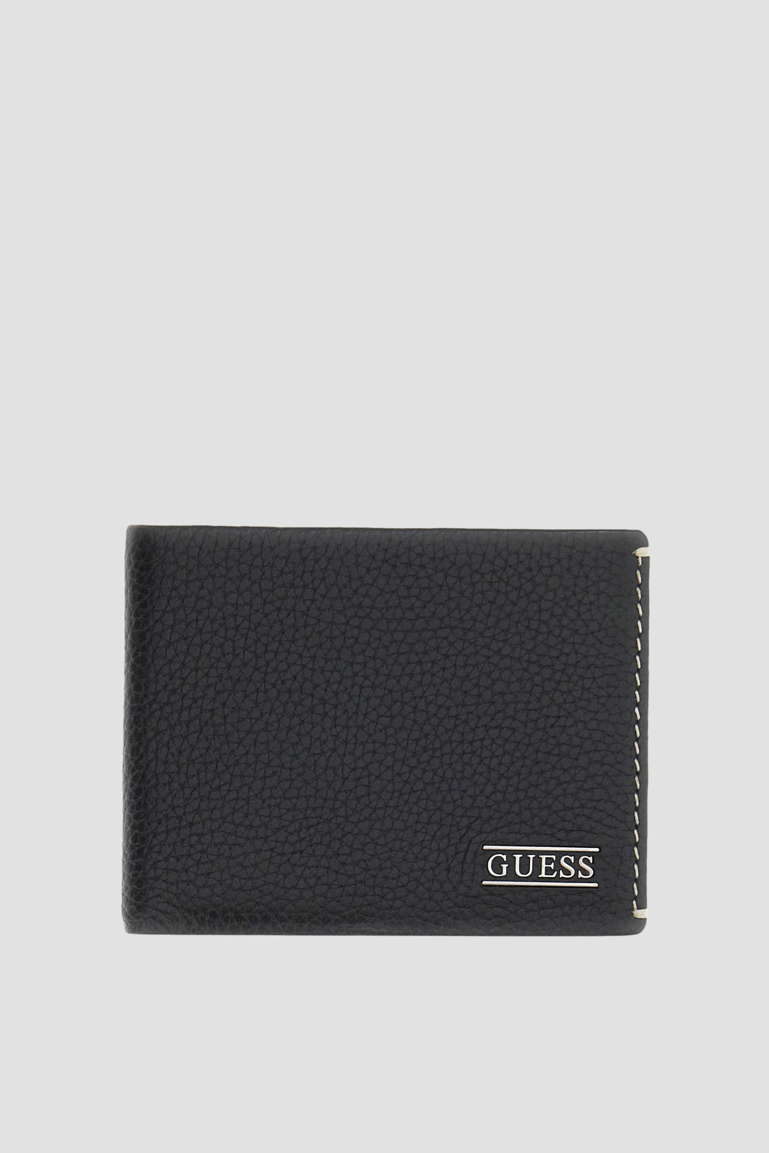 Мужской черный кожаный кошелек Guess SMBOGS.LEA20;BLA