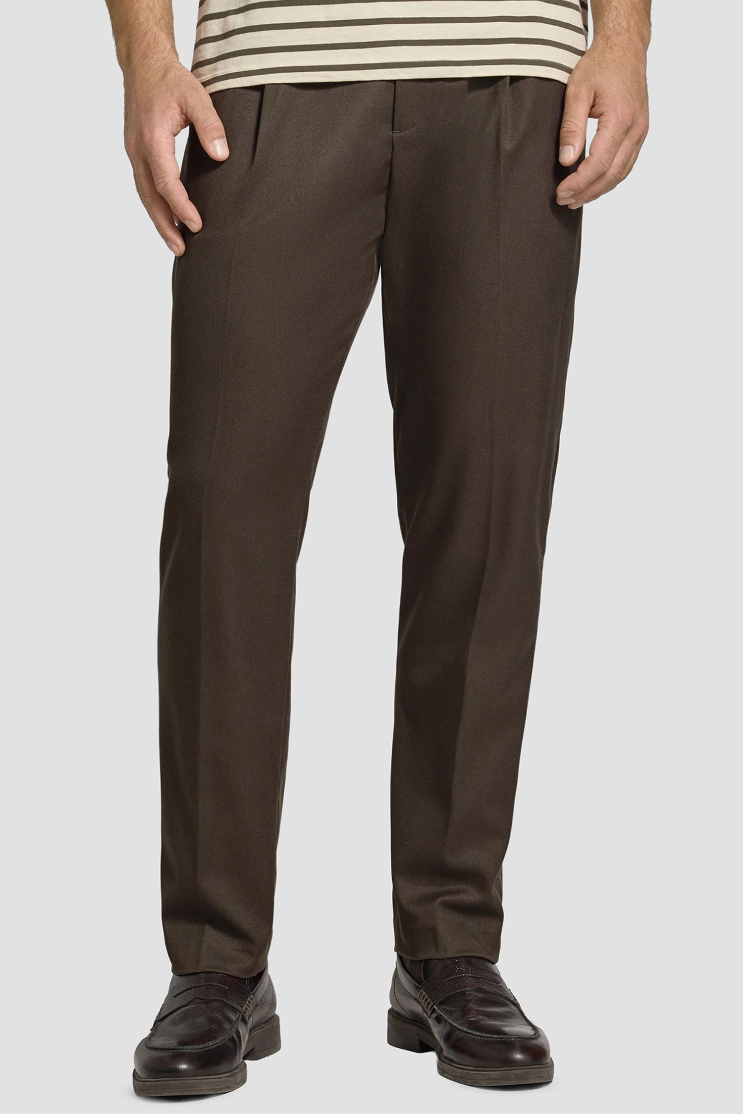 Мужские коричневые льняные брюки Antony Morato MMTR00748.FA600260;4089