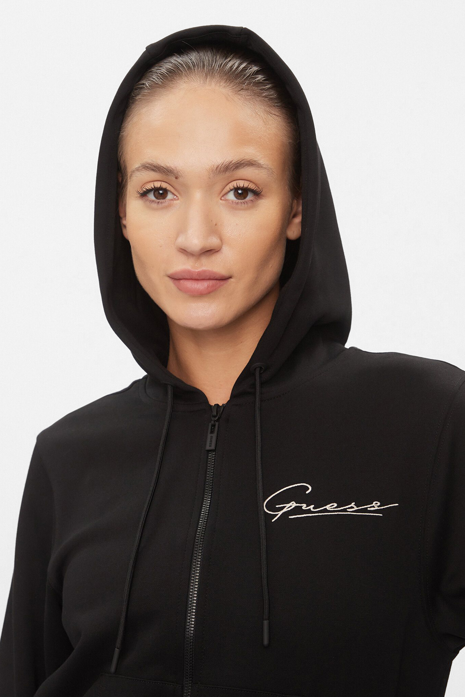 Женская черная кофта на молнии Guess V4RQ02.KC3D2;JBLK