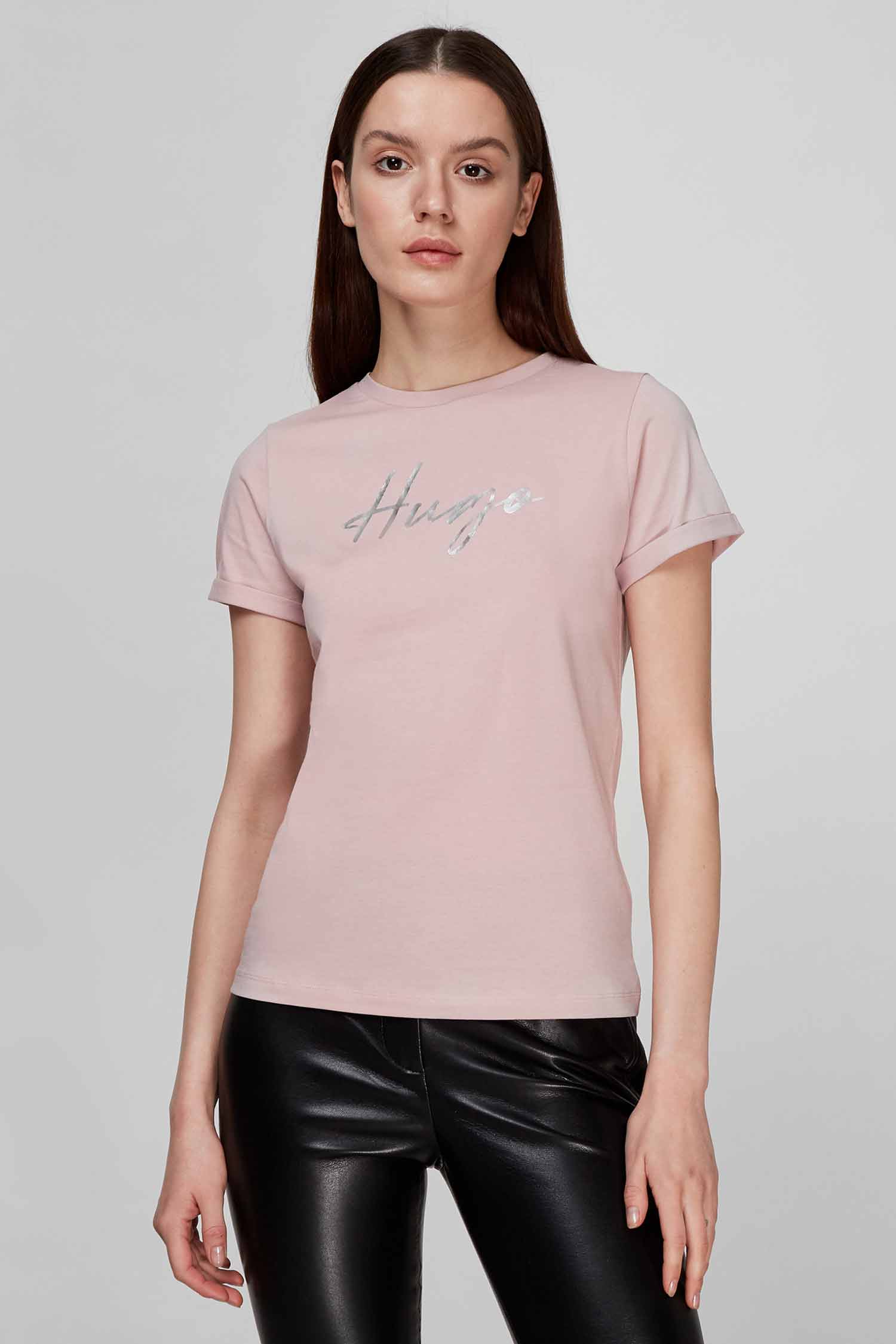 Женская розовая футболка HUGO 50464259;680